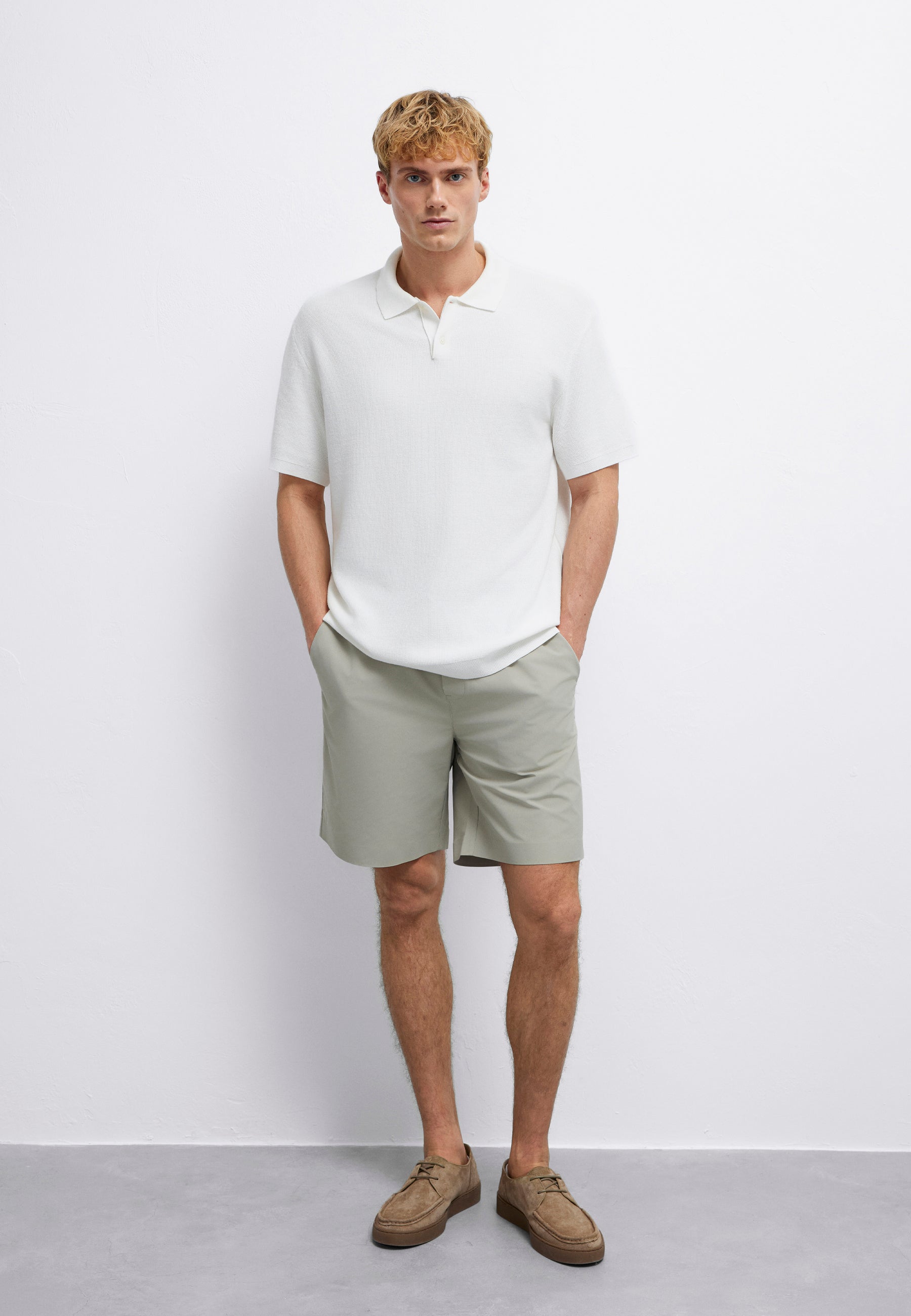 Polo Neck Knit in Antique White T-Shirts Mavi