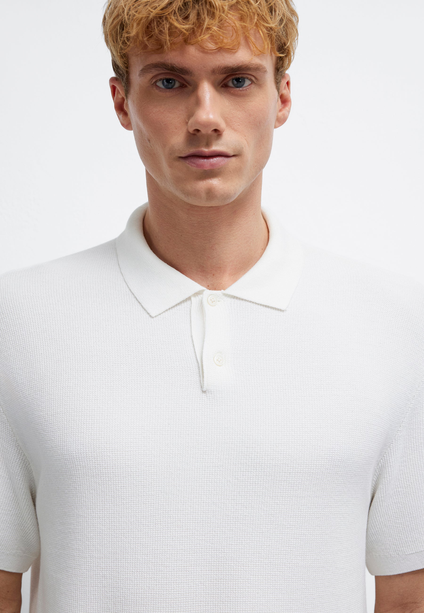 Polo Neck Knit in Antique White T-Shirts Mavi