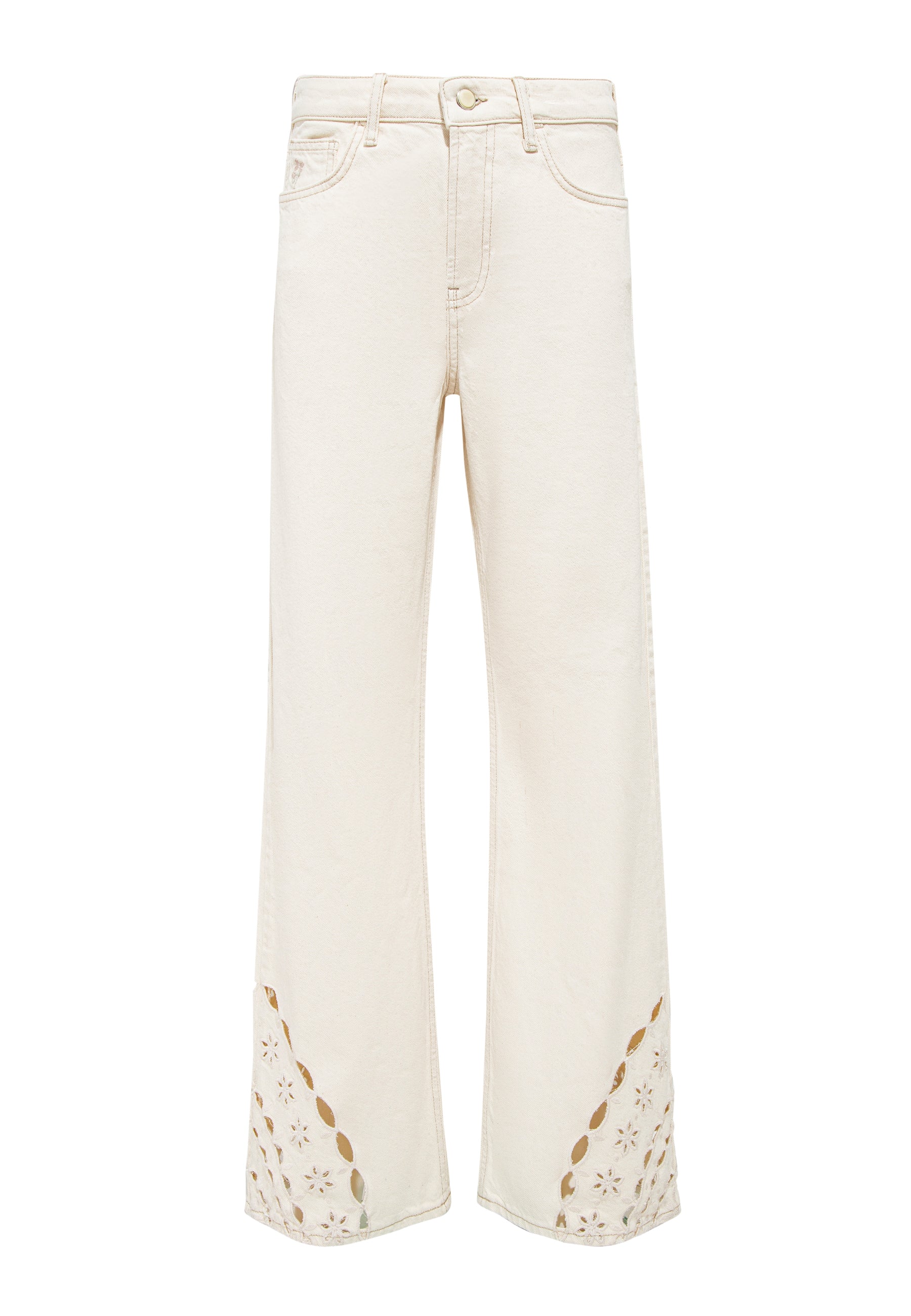 Malibu in Cream Denim Jeans Mavi