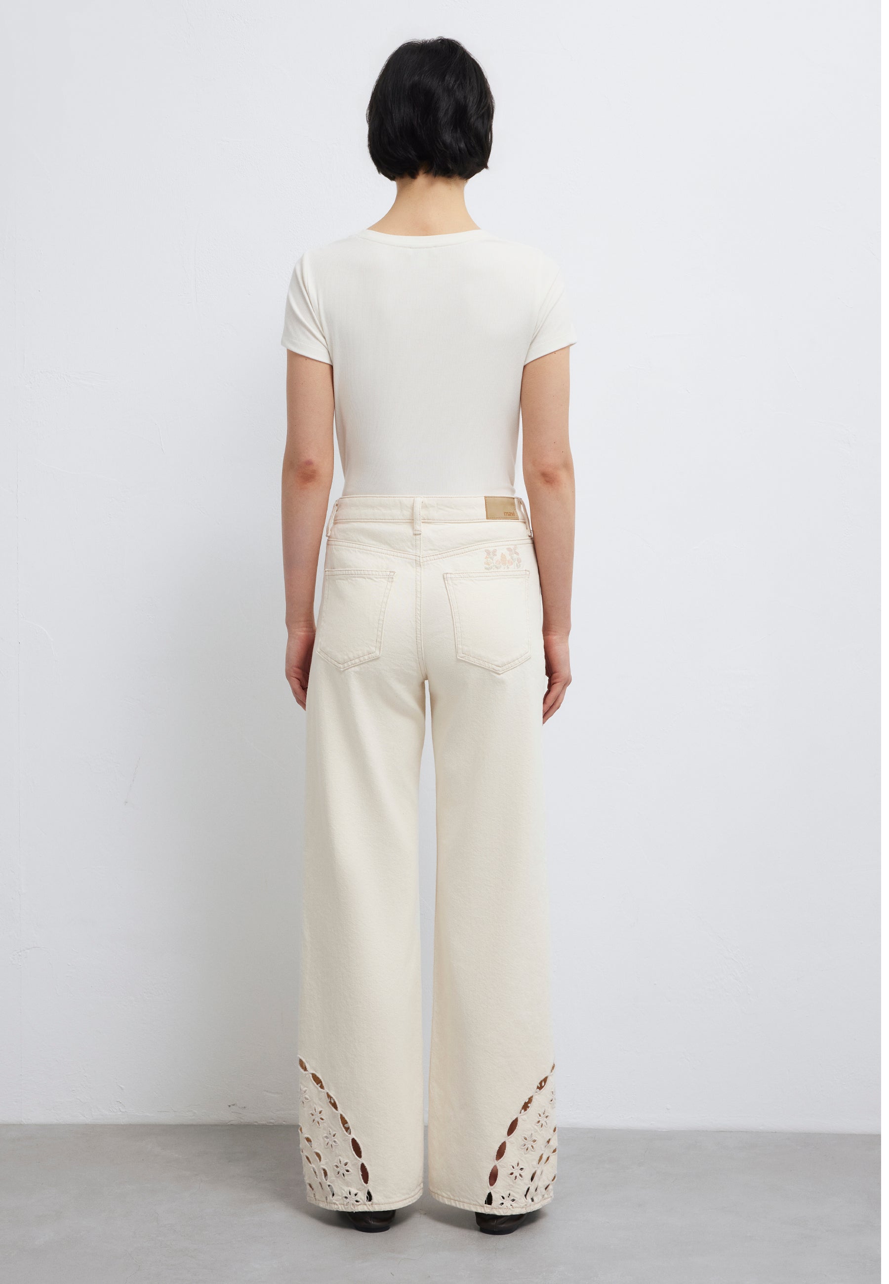 Malibu in Cream Denim Jeans Mavi