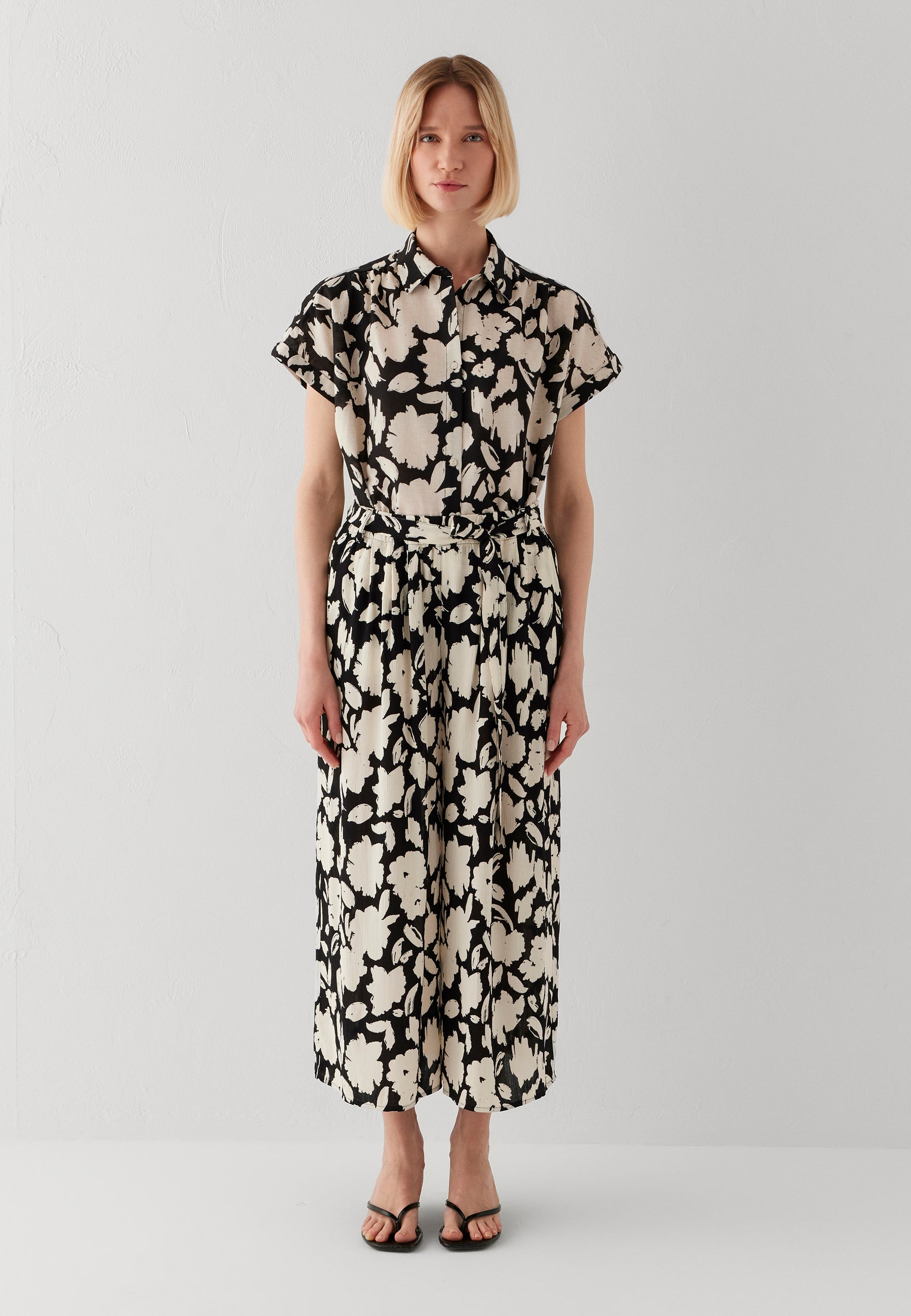 Woven Pants in Stroke Print Hosen Mavi