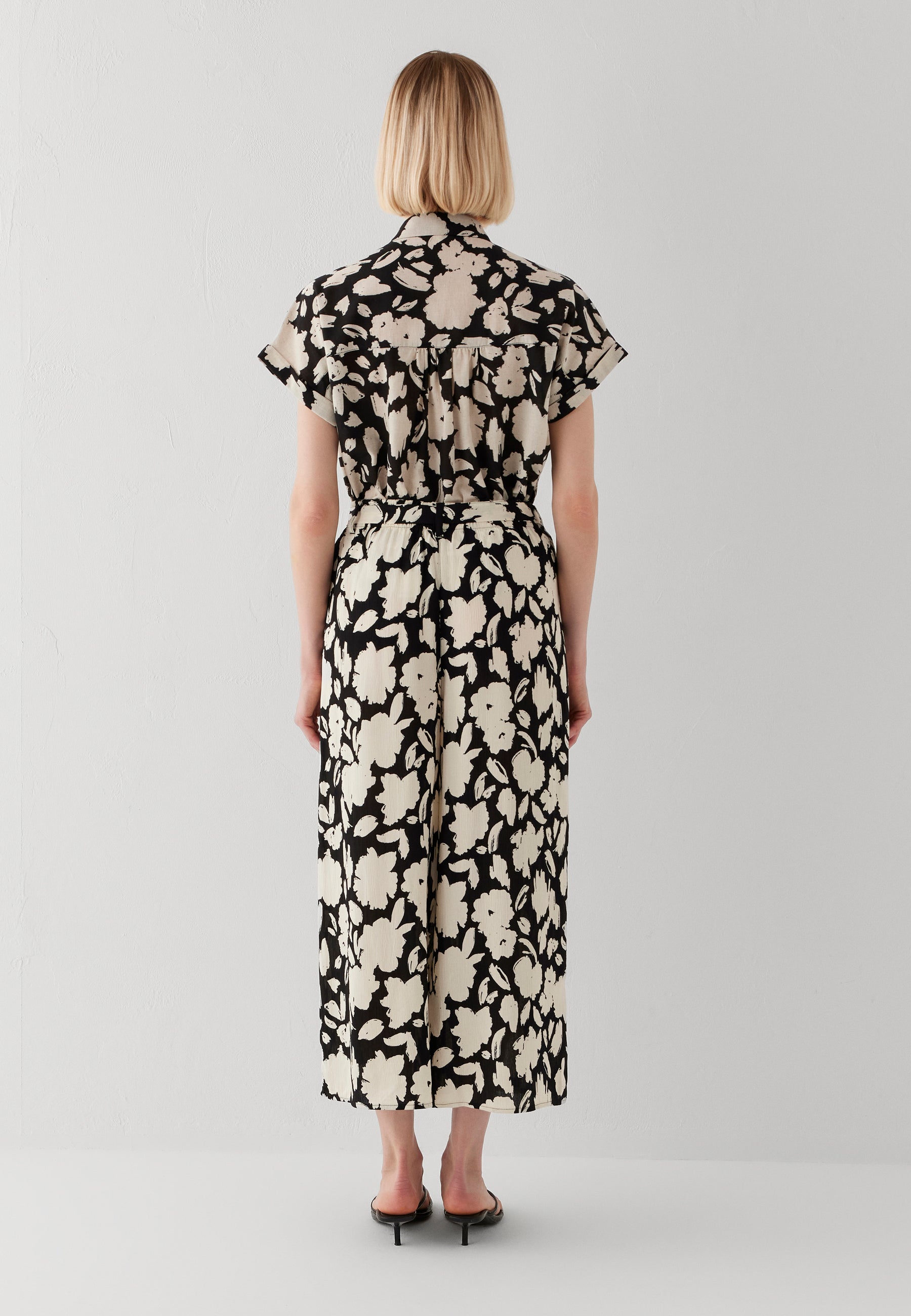 Woven Pants in Stroke Print Hosen Mavi