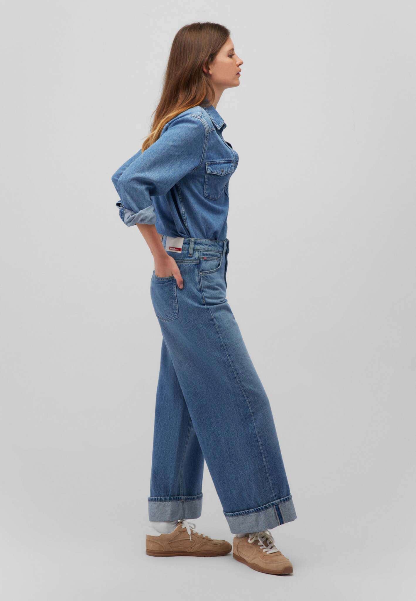 Kyoto in Mid Brushed Denim Jeans Mavi