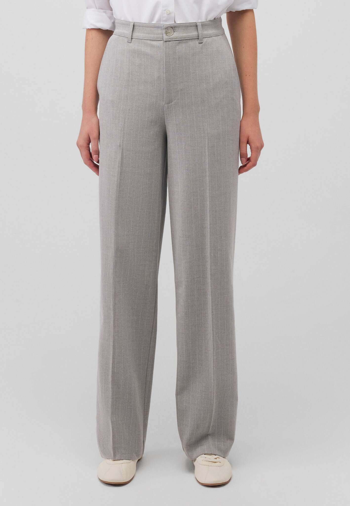 Woven Pants in Grey Stripe Hosen Mavi