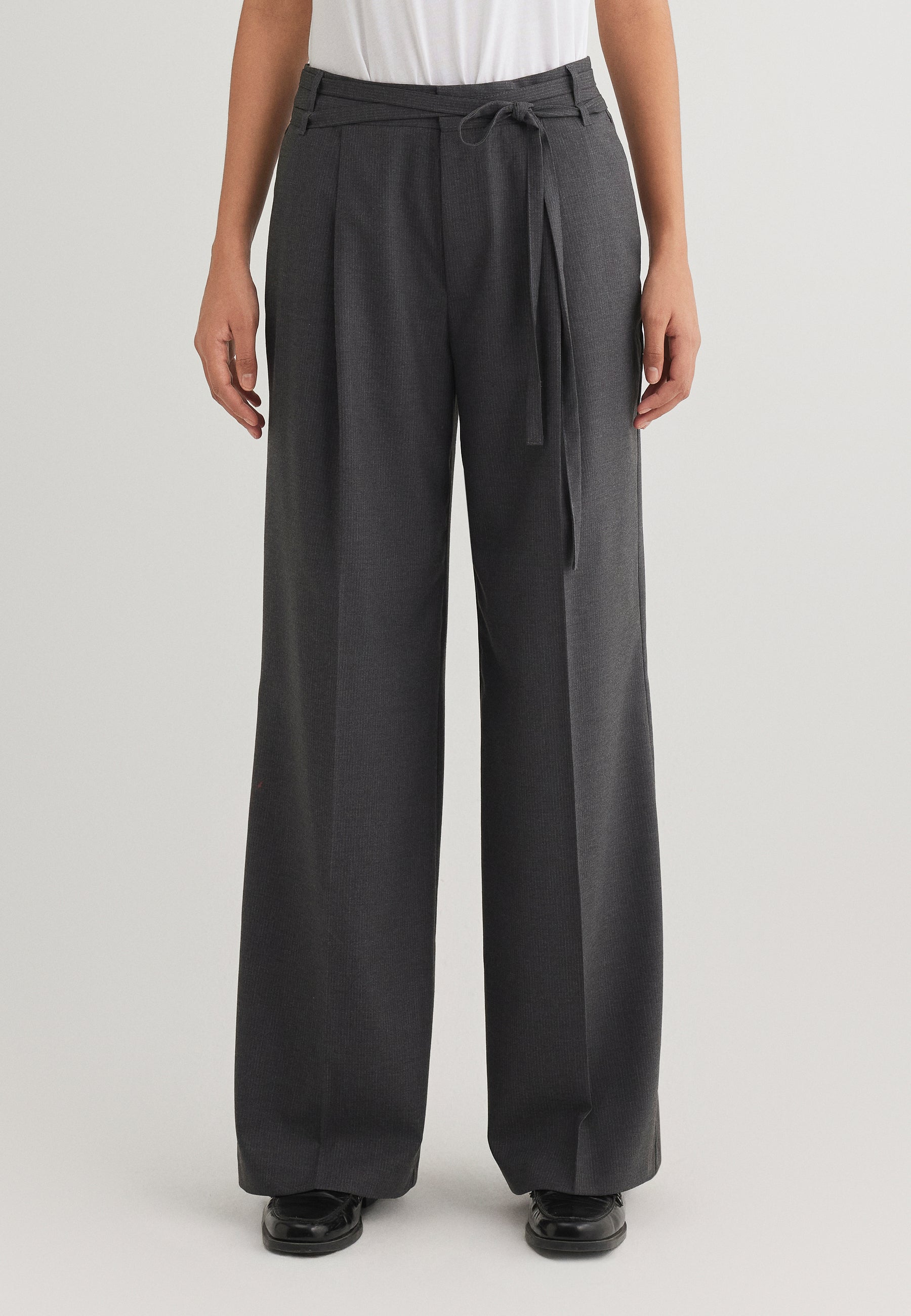 Woven Pants Belt in Antrasit Pin Stripe Hosen Mavi