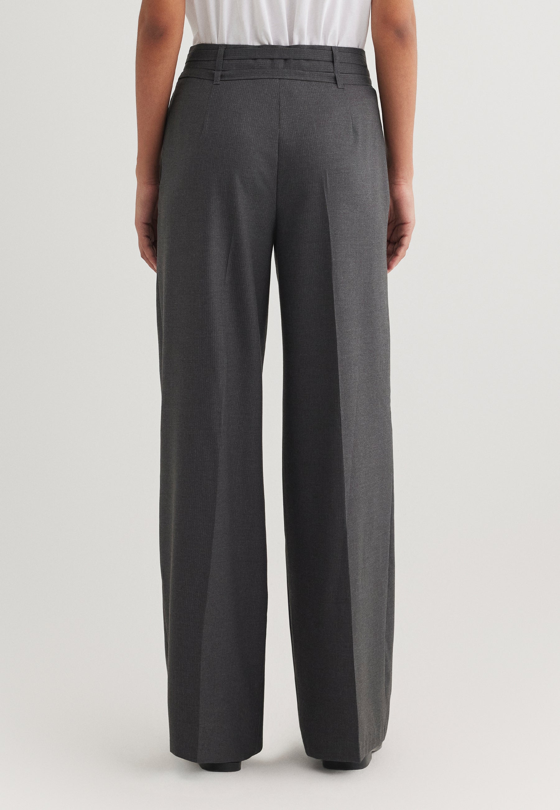 Woven Pants Belt in Antrasit Pin Stripe Hosen Mavi