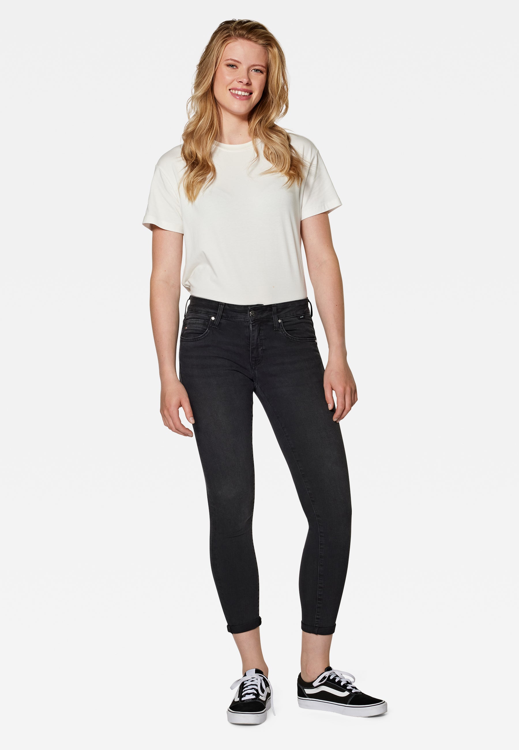Lexy in Mid Smoke Glam Jeans Mavi