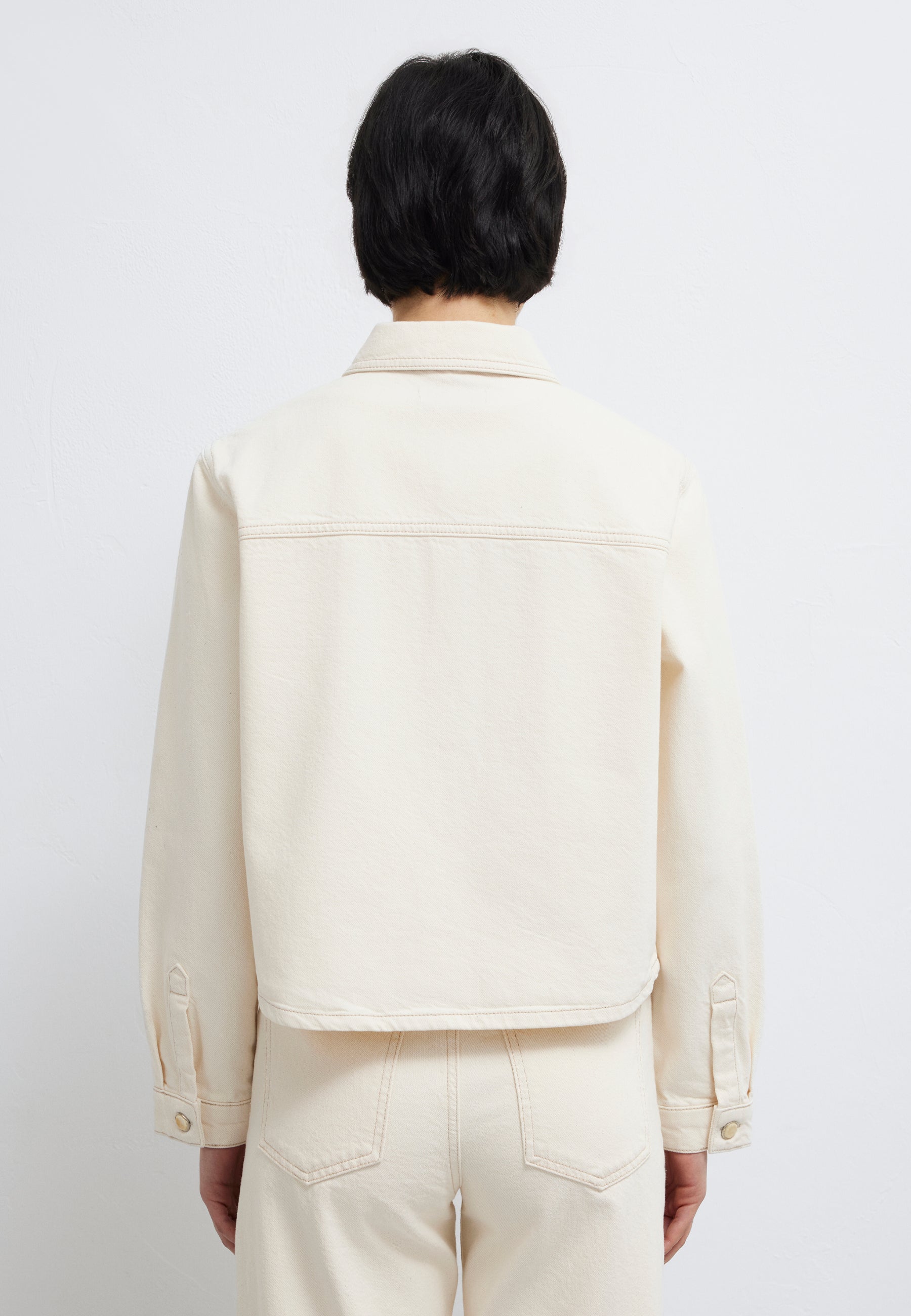 Paola in Cream Denim Hemden Mavi