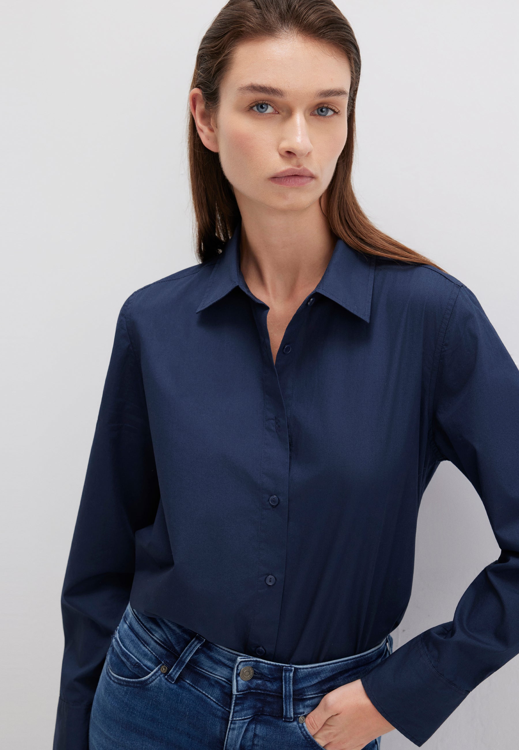 Long Sleeve Shirt in Navy Blazer Hemden Mavi