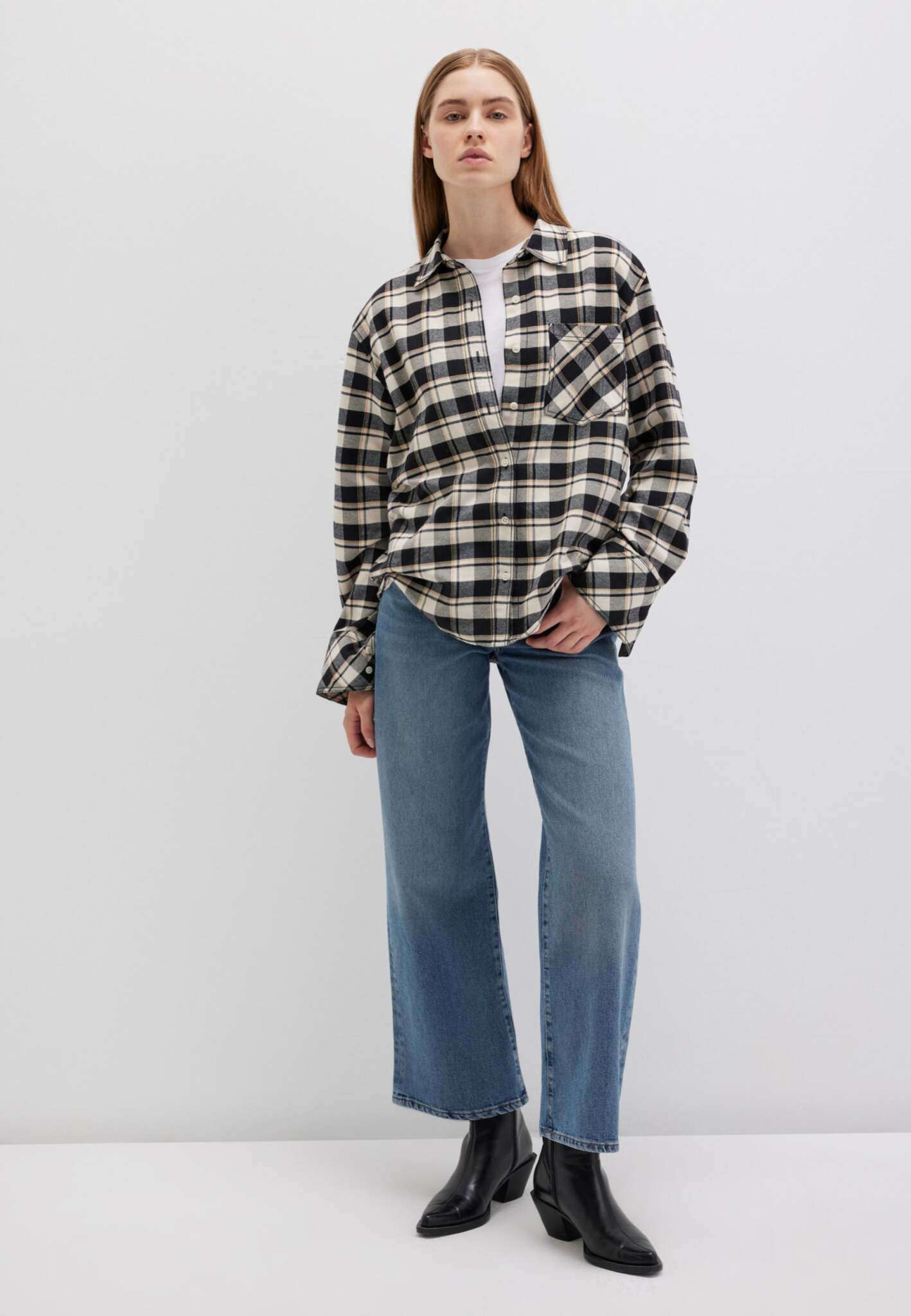 Woven Shirt in Brown Check Hemden Mavi