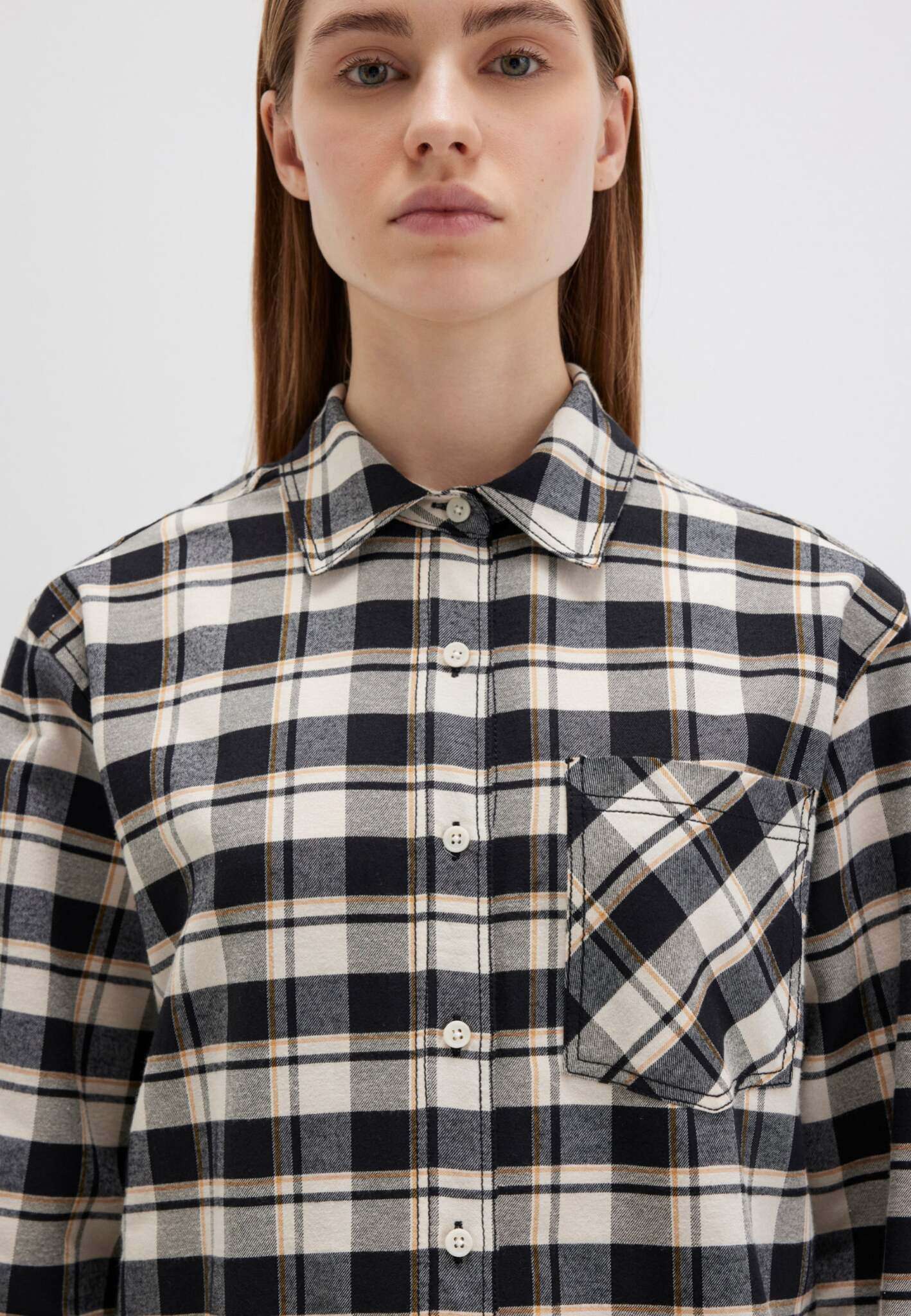Woven Shirt in Brown Check Hemden Mavi