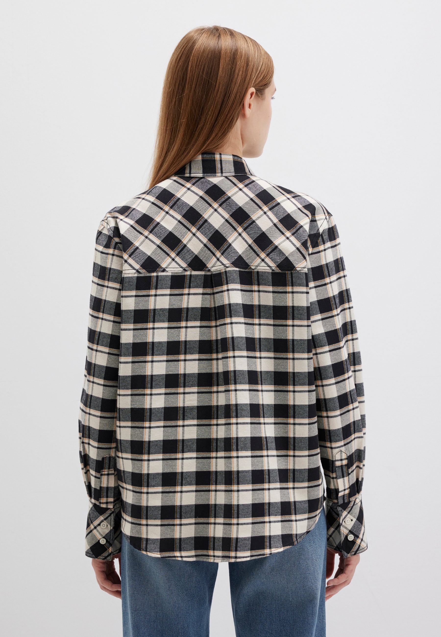 Woven Shirt in Brown Check Hemden Mavi