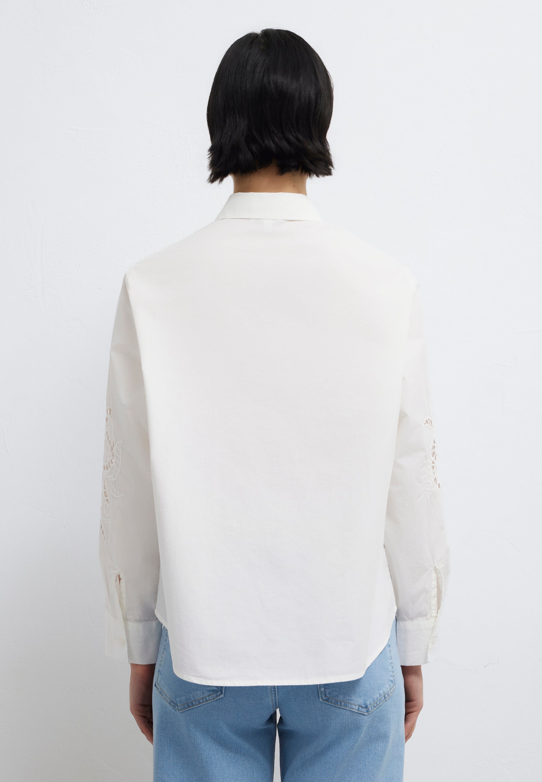 Long Sleeve Woven Shirt in Antique White Hemden Mavi