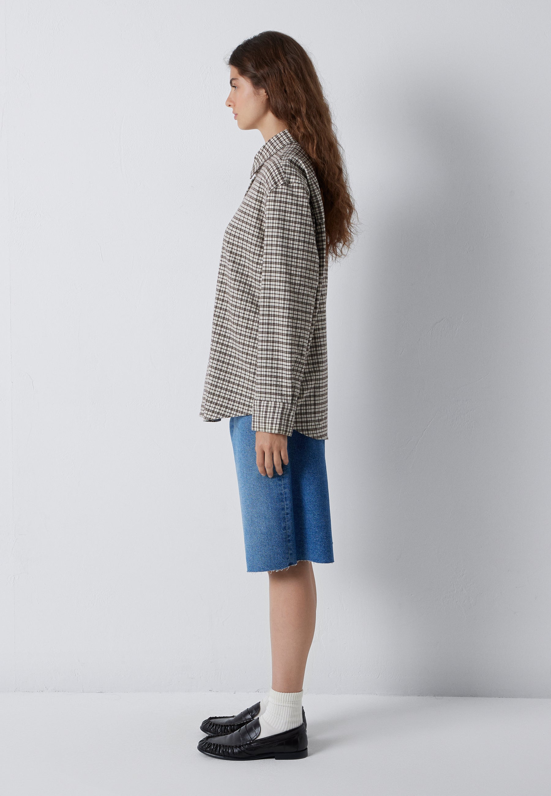 Bluse Check in Dune Check Hemden Mavi