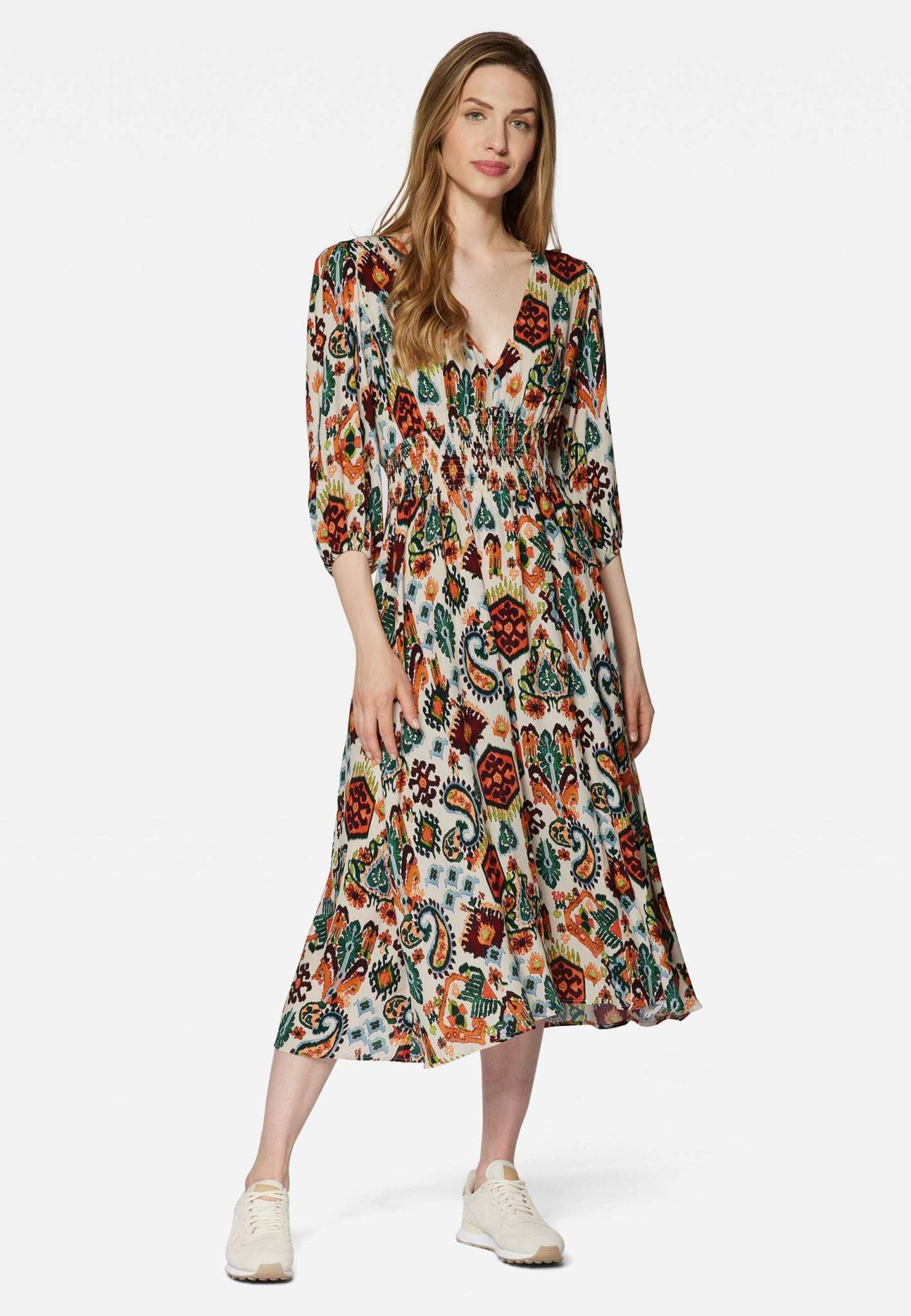 Printed Dress in Kilim Print Kleider Mavi