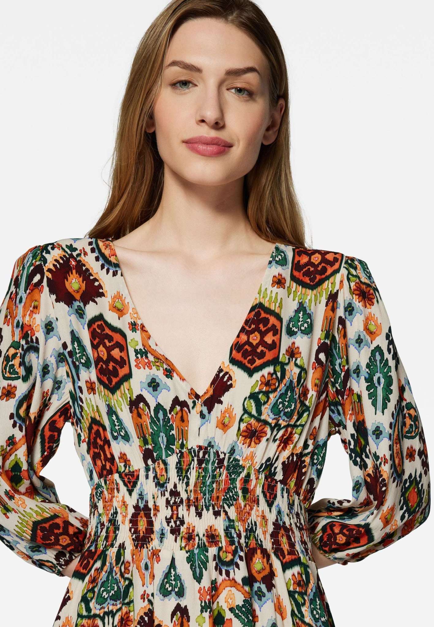 Printed Dress in Kilim Print Kleider Mavi