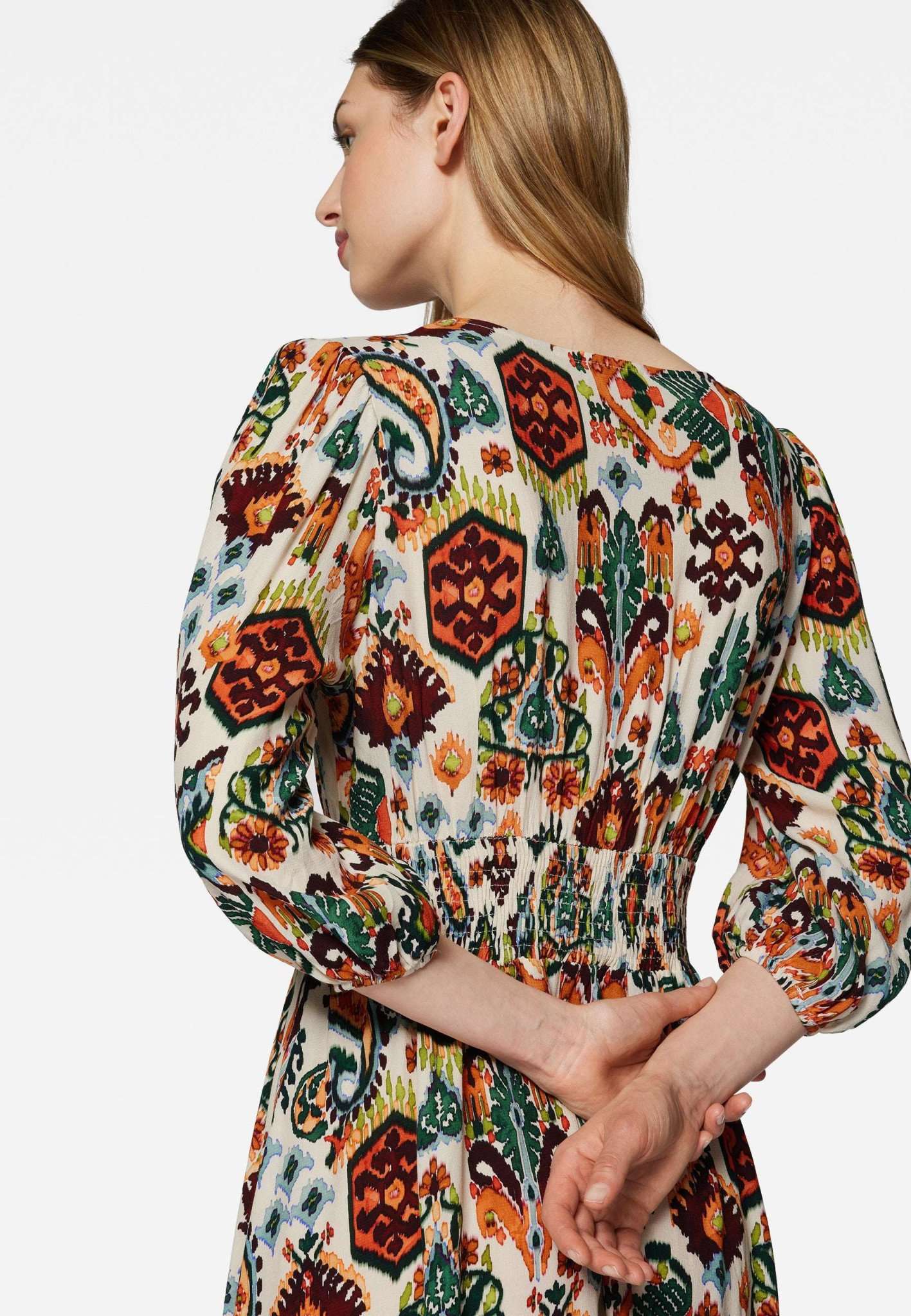 Printed Dress in Kilim Print Kleider Mavi