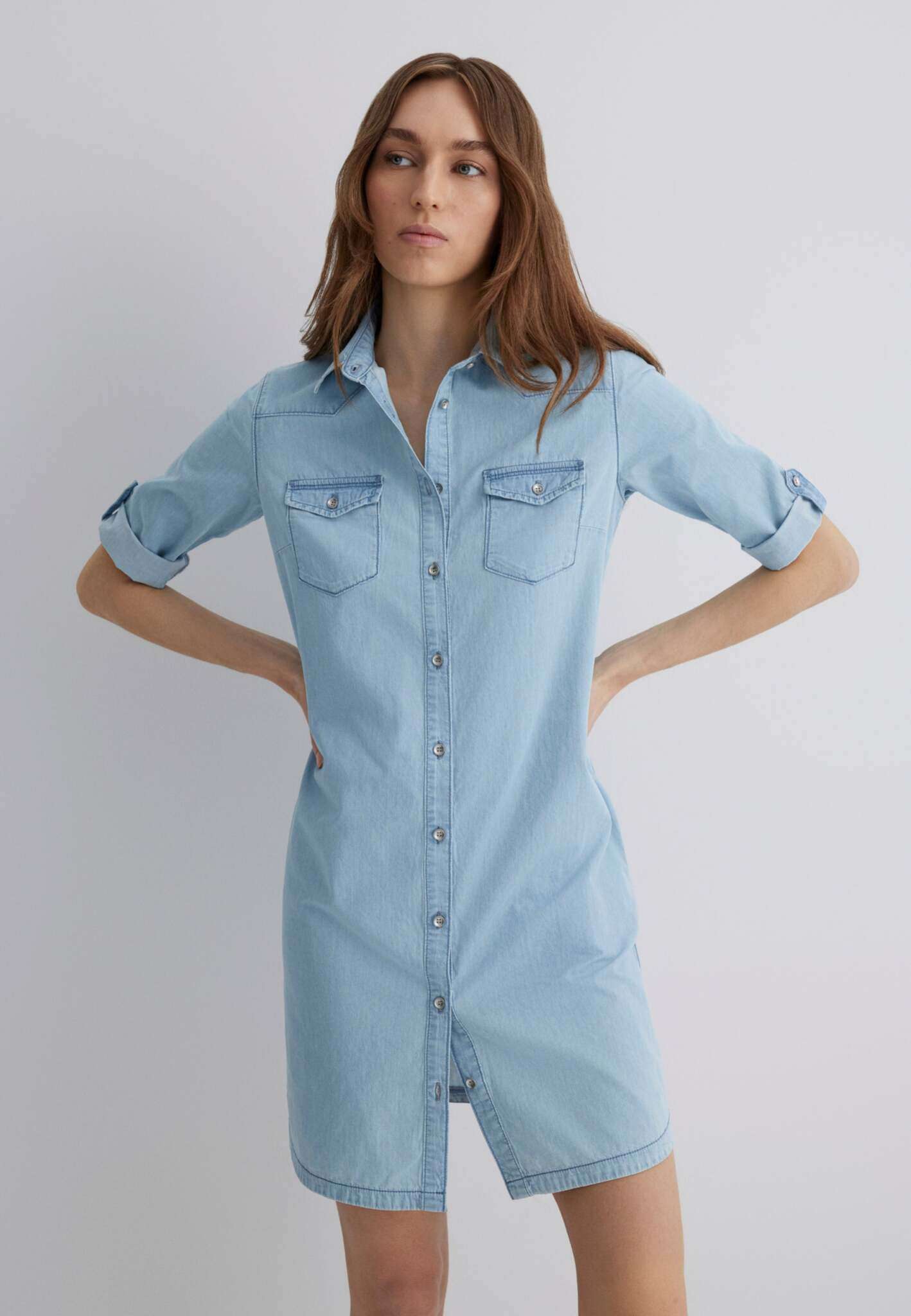 Lyra in Lt Blue Lt Denim Kleider Mavi