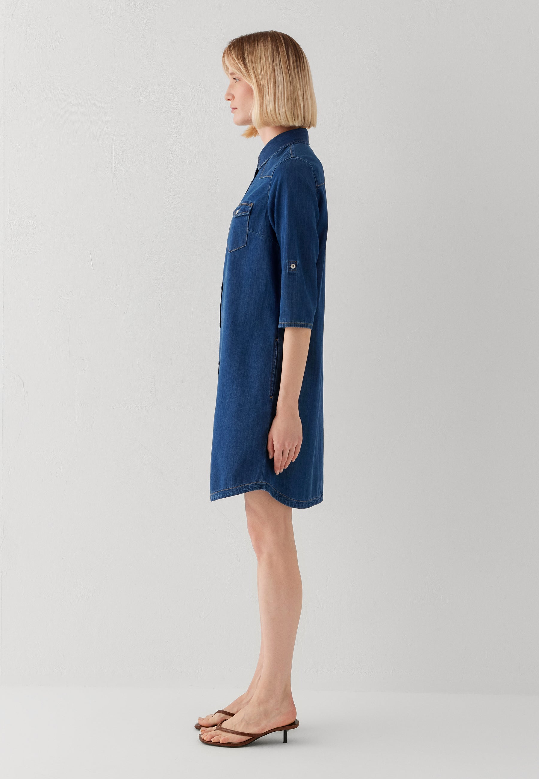 Lyra in Dark Blue Lt Denim Kleider Mavi