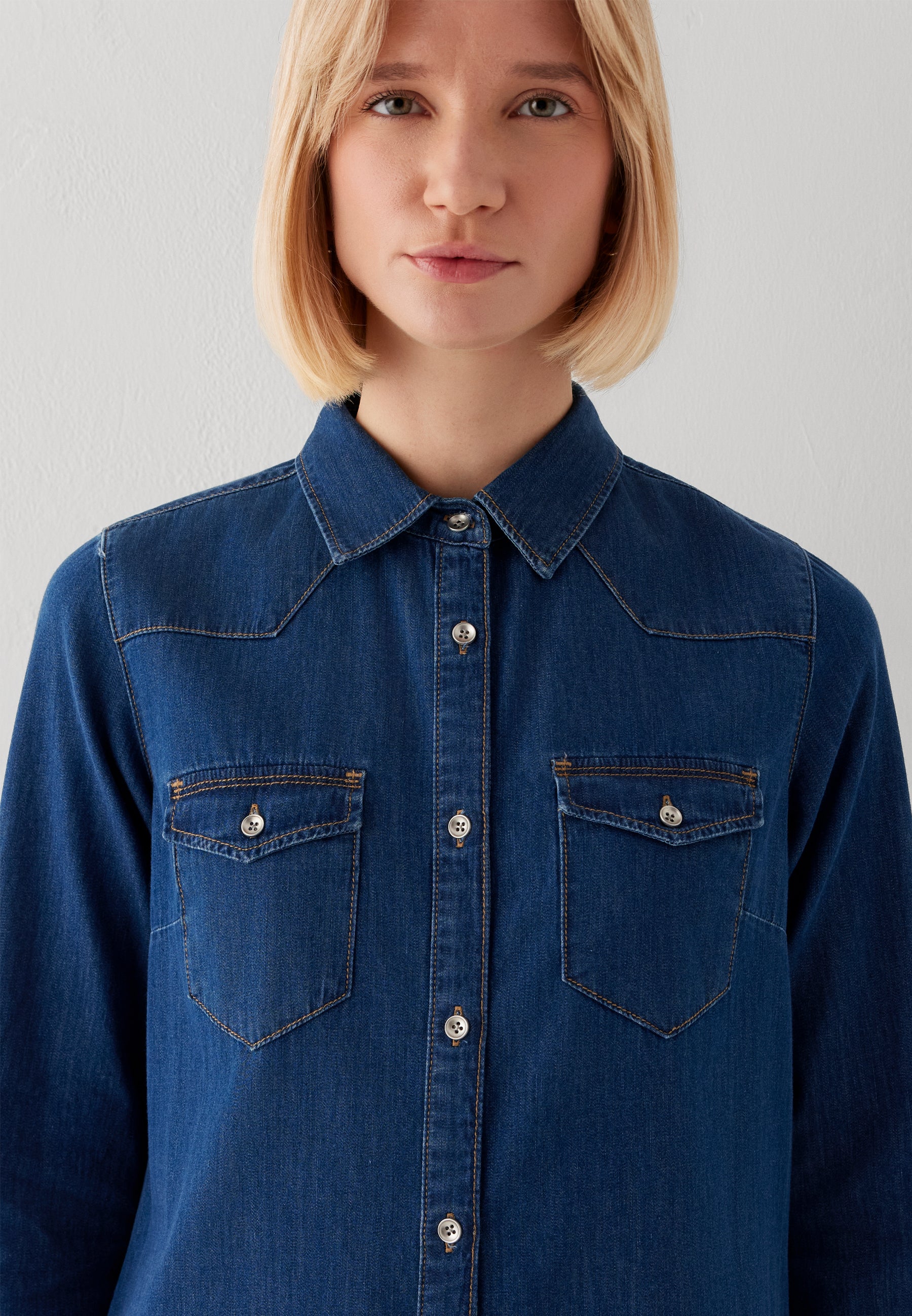 Lyra in Dark Blue Lt Denim Kleider Mavi