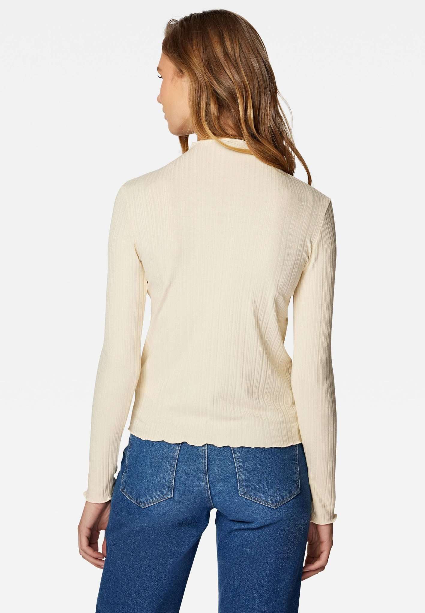 Long Sleeve Top in Cloud Cream Hemden Mavi   