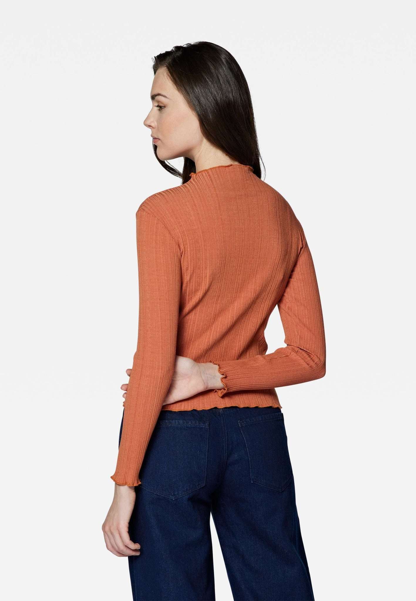 Long Sleeve Top in Autumn Leaf Hemden Mavi   