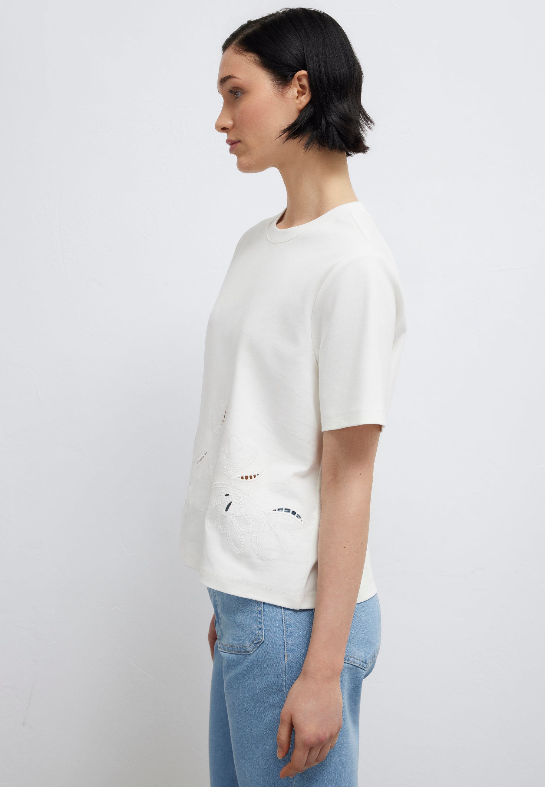 Short Sleeve Fashion Jersey in Antique White T-Shirts Mavi