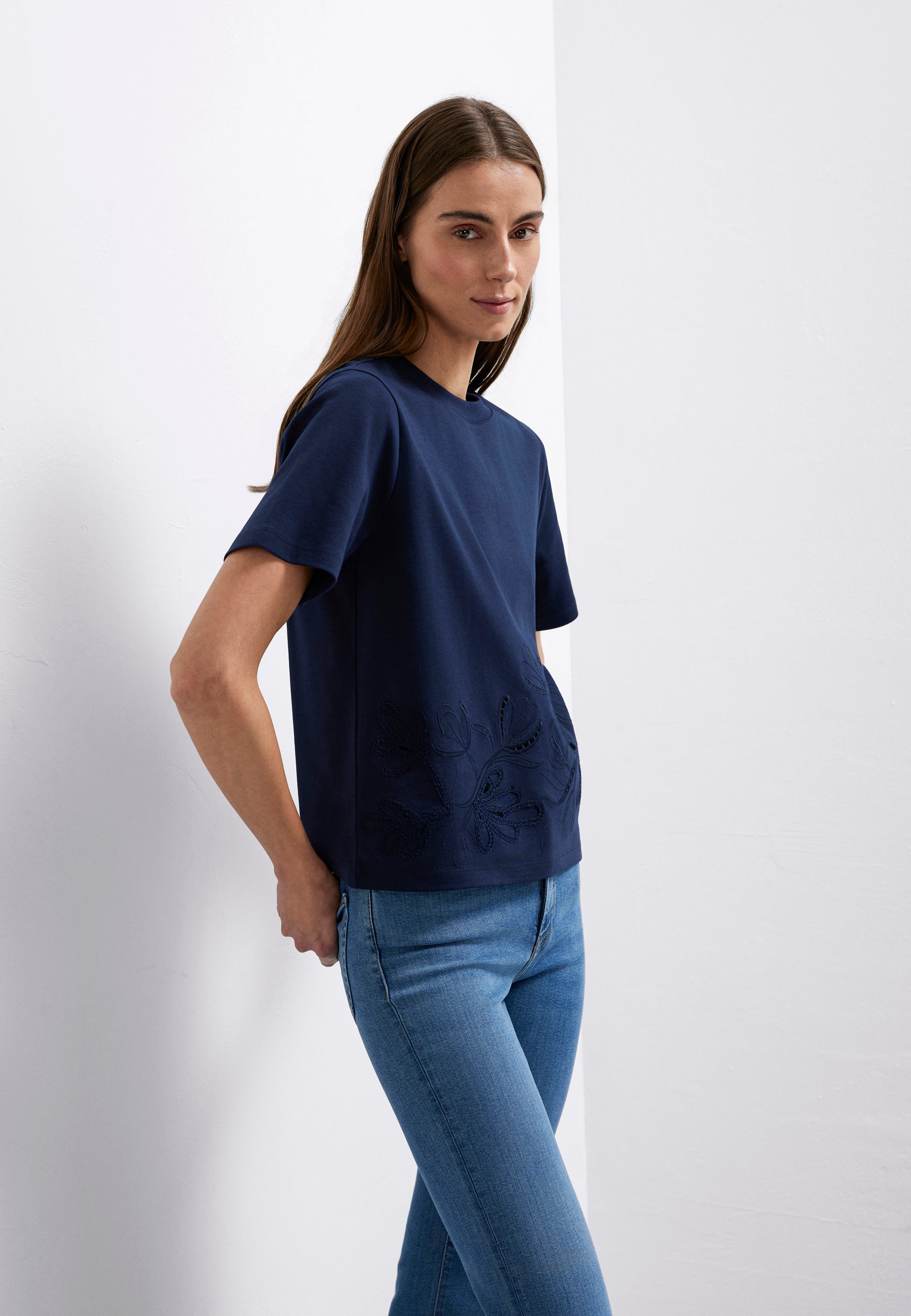 Short Sleeve Fashion Jersey in Navy Blazer T-Shirts Mavi