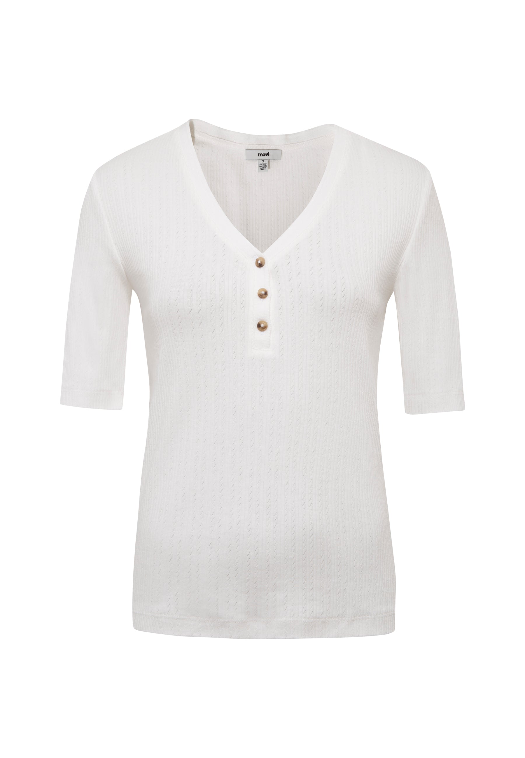 Short Sleeve Fashion Jersey in Antique White T-Shirts Mavi