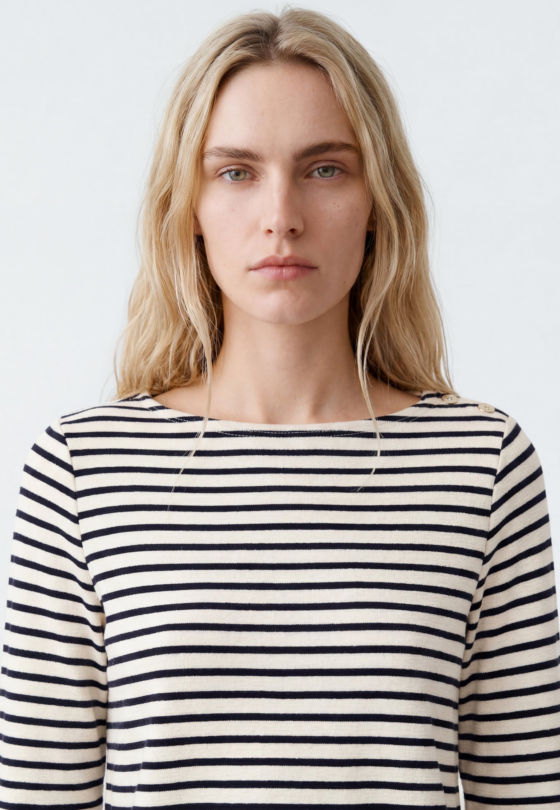 Long Sleeve Fashion Jersey in Peacoat Stripe T-Shirts Mavi