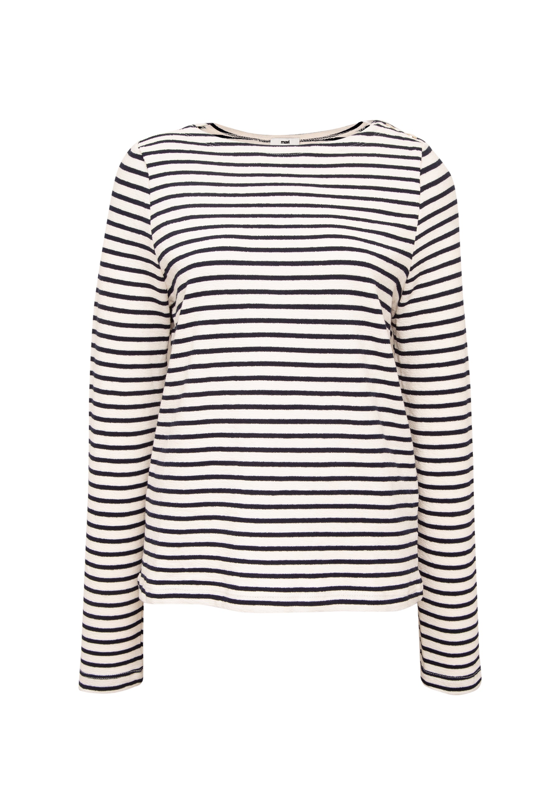 Long Sleeve Fashion Jersey in Peacoat Stripe T-Shirts Mavi