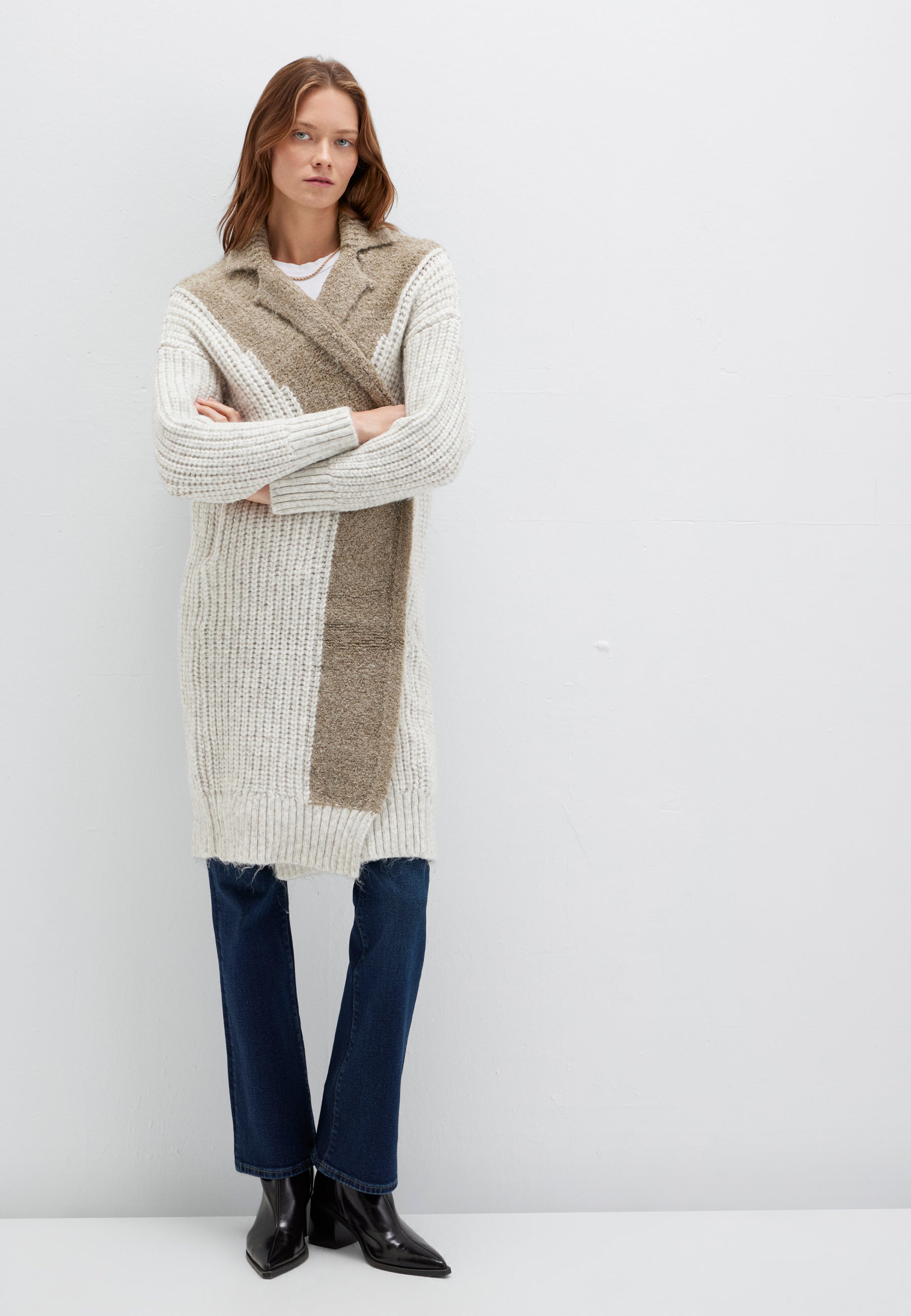 Cardigan in Silver Sage Stripe Strickjacken Mavi