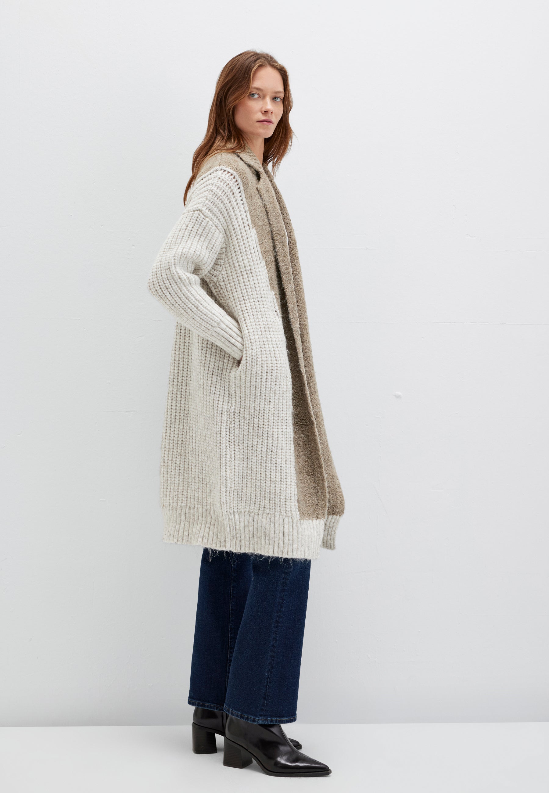 Cardigan in Silver Sage Stripe Strickjacken Mavi