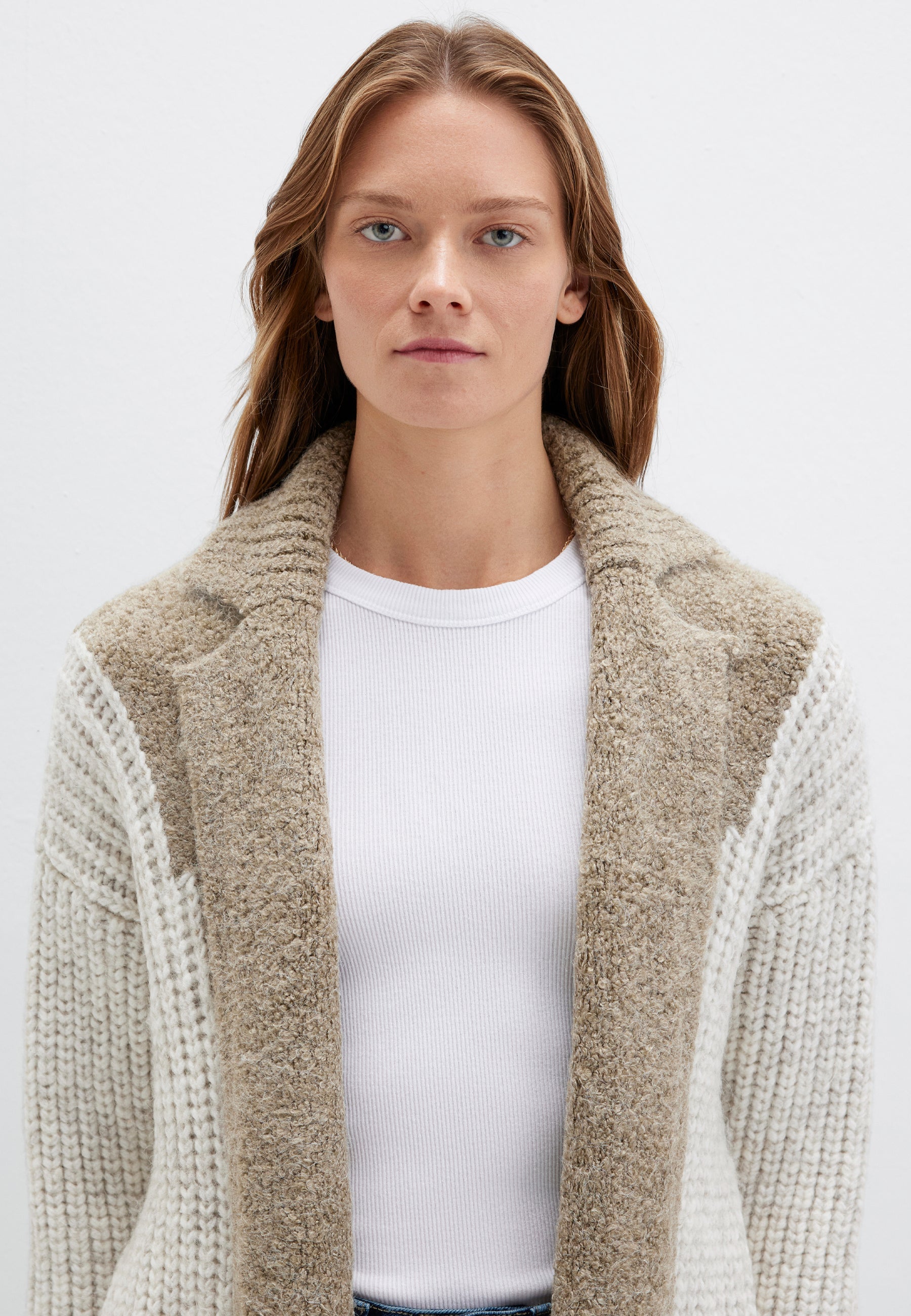 Cardigan in Silver Sage Stripe Strickjacken Mavi