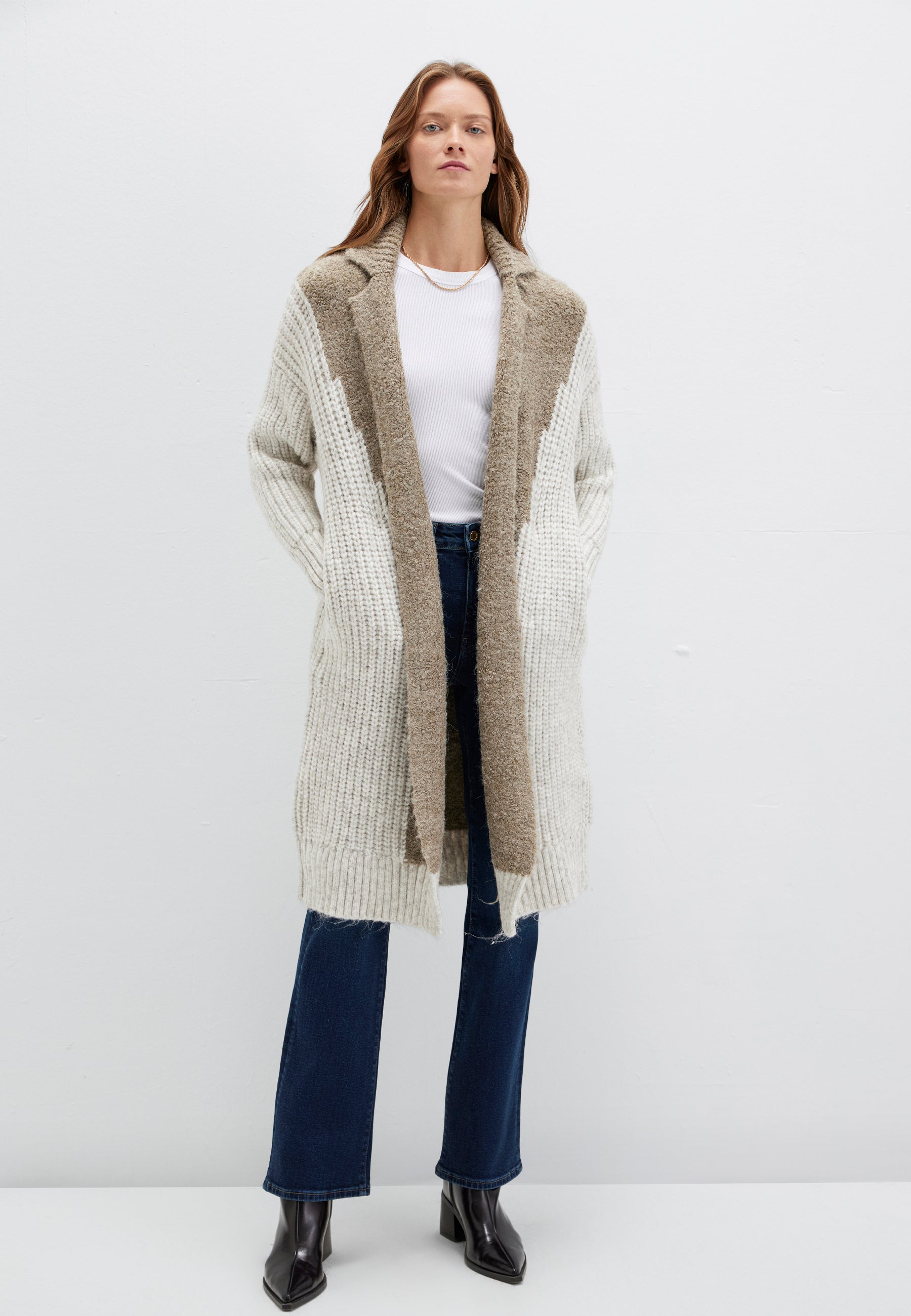 Cardigan in Silver Sage Stripe Strickjacken Mavi