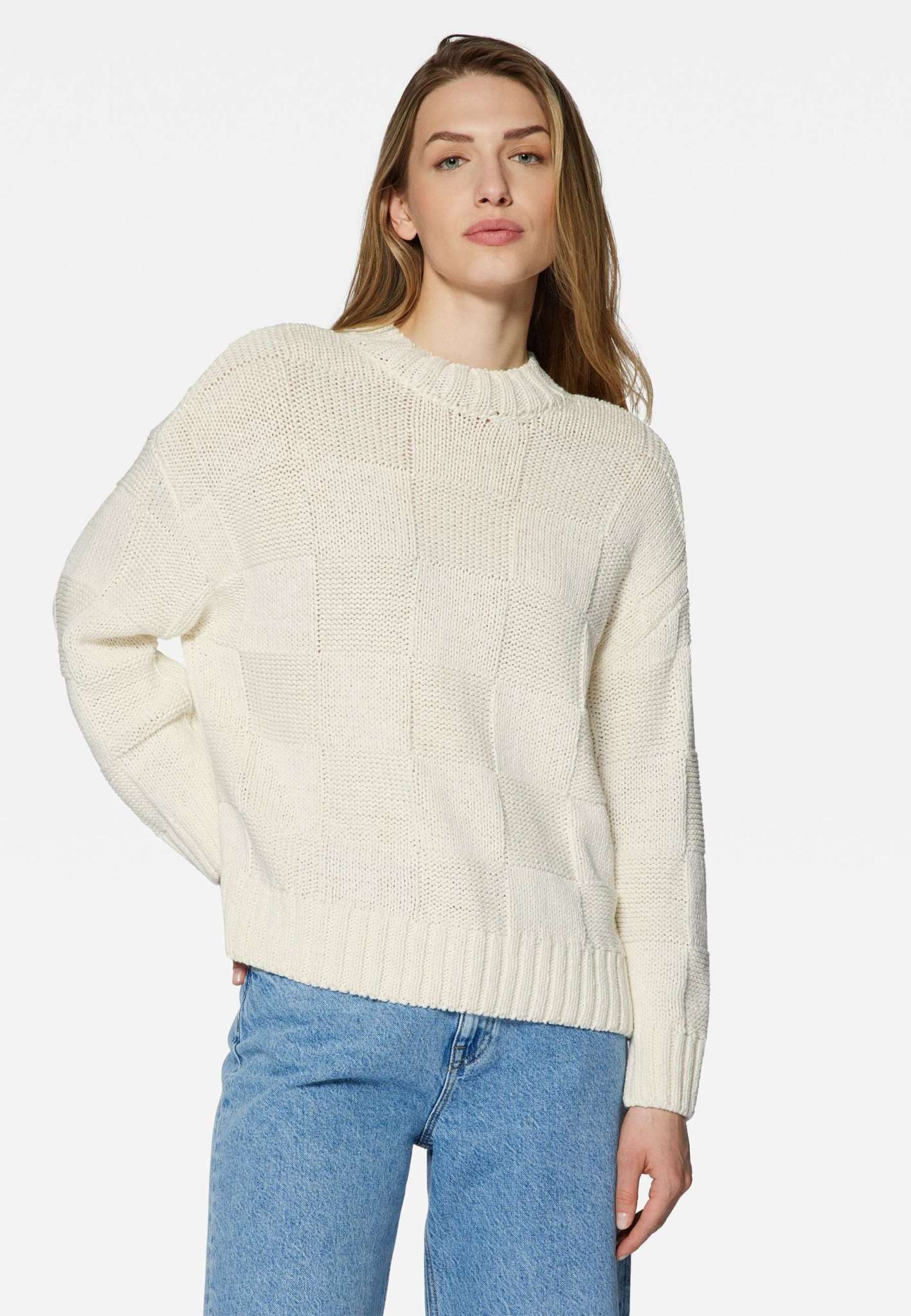High Neck Sweater in Antique White Pullover Mavi   
