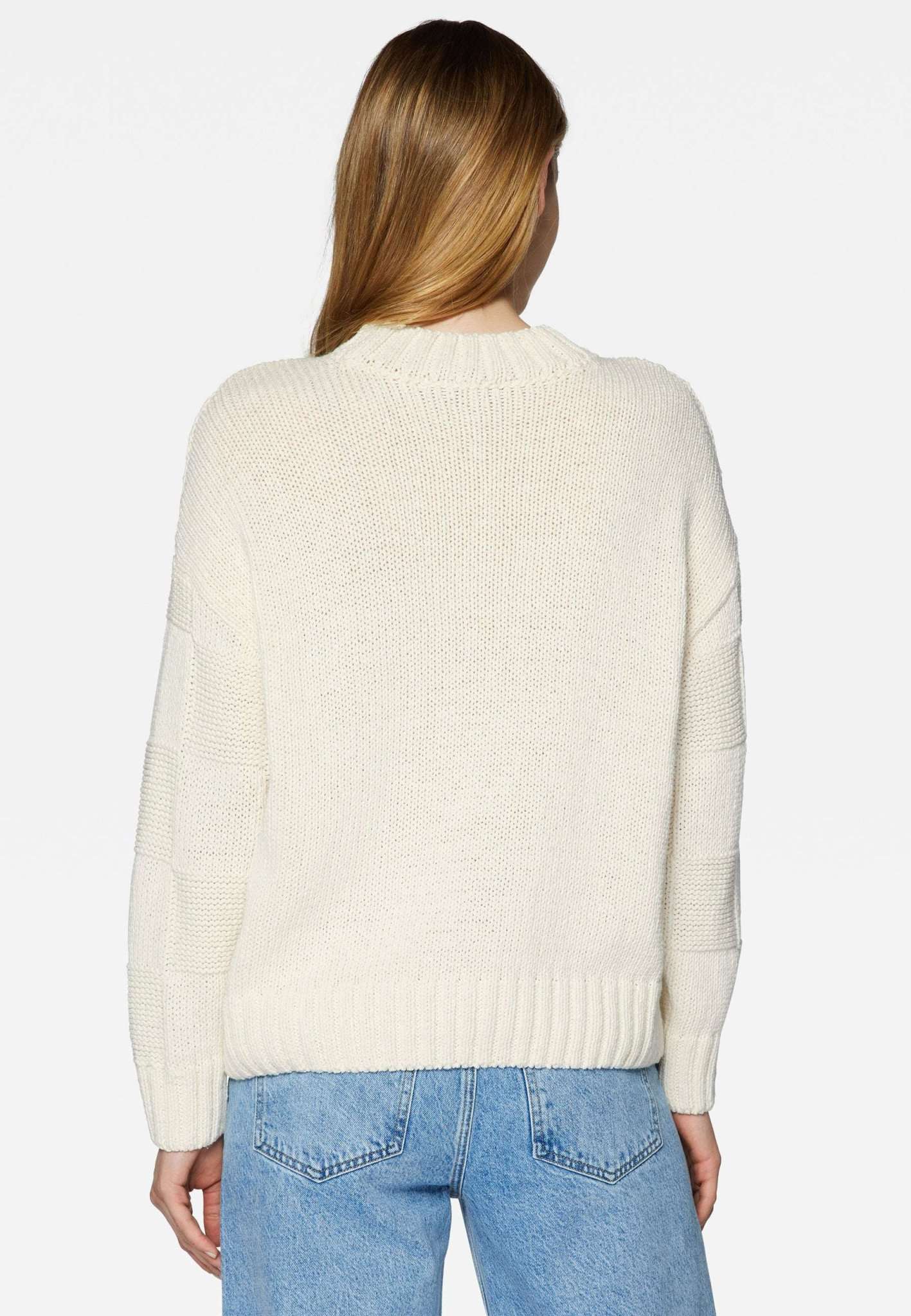 High Neck Sweater in Antique White Pullover Mavi