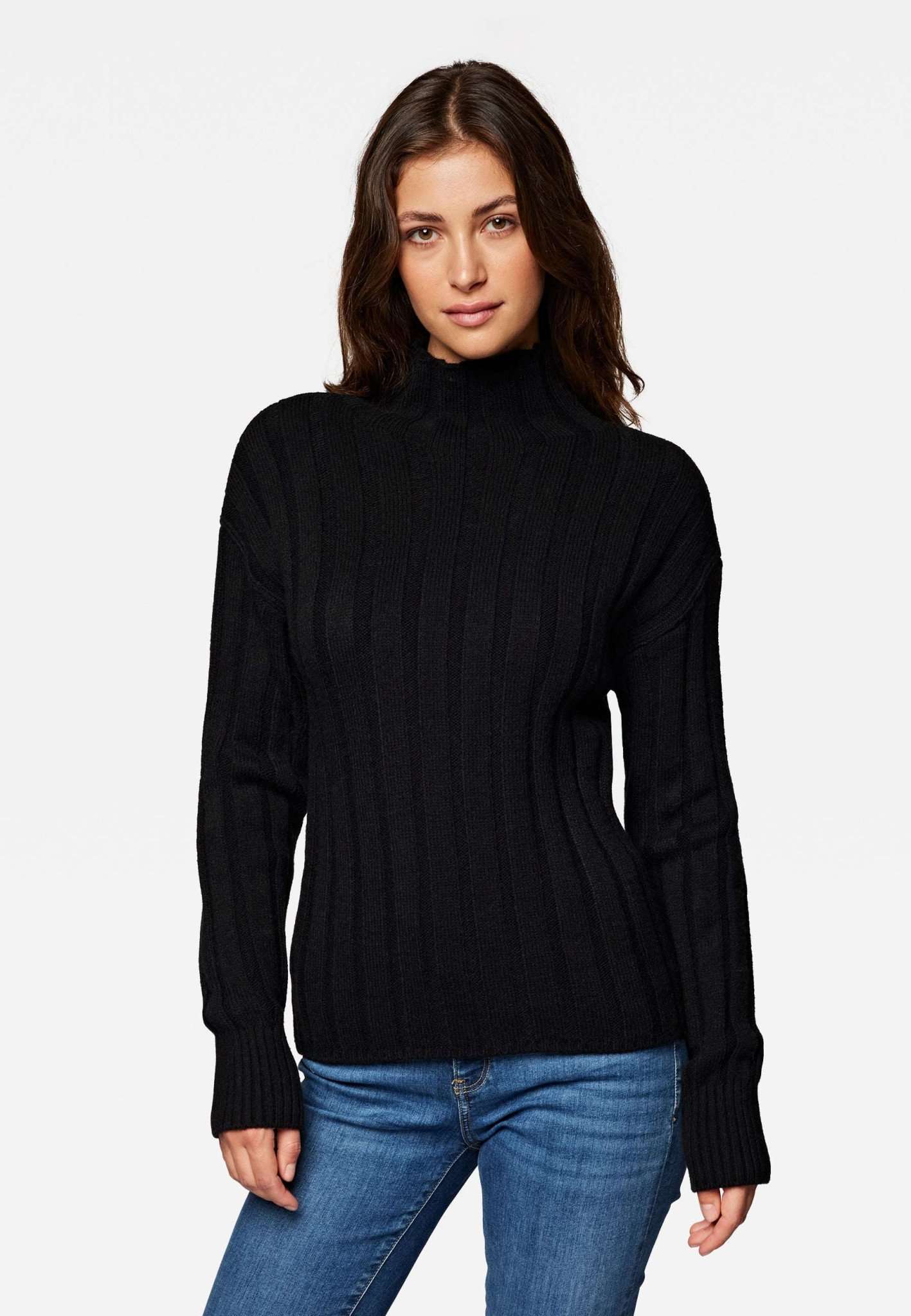 High Neck Sweater in Black Pullover Mavi   