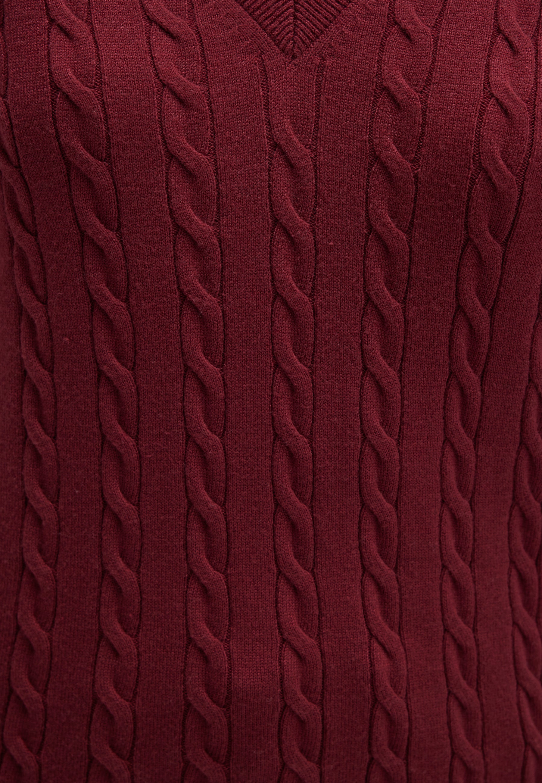V-Neck Sweater in Cordovan Pullover Mavi