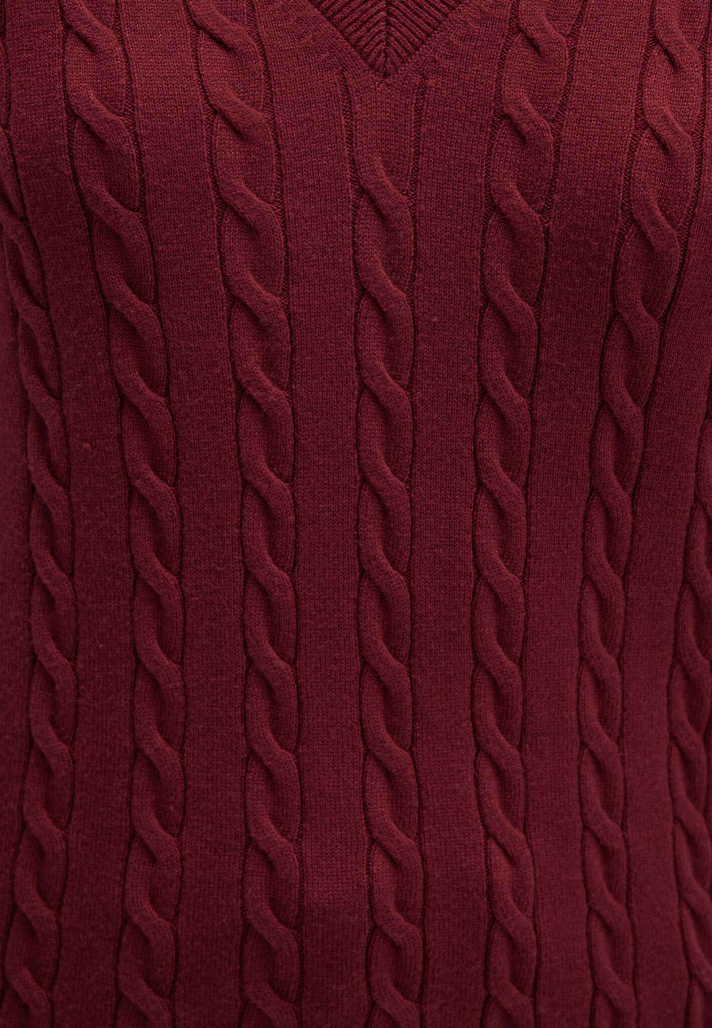 V-Neck Sweater in Cordovan Pullover Mavi