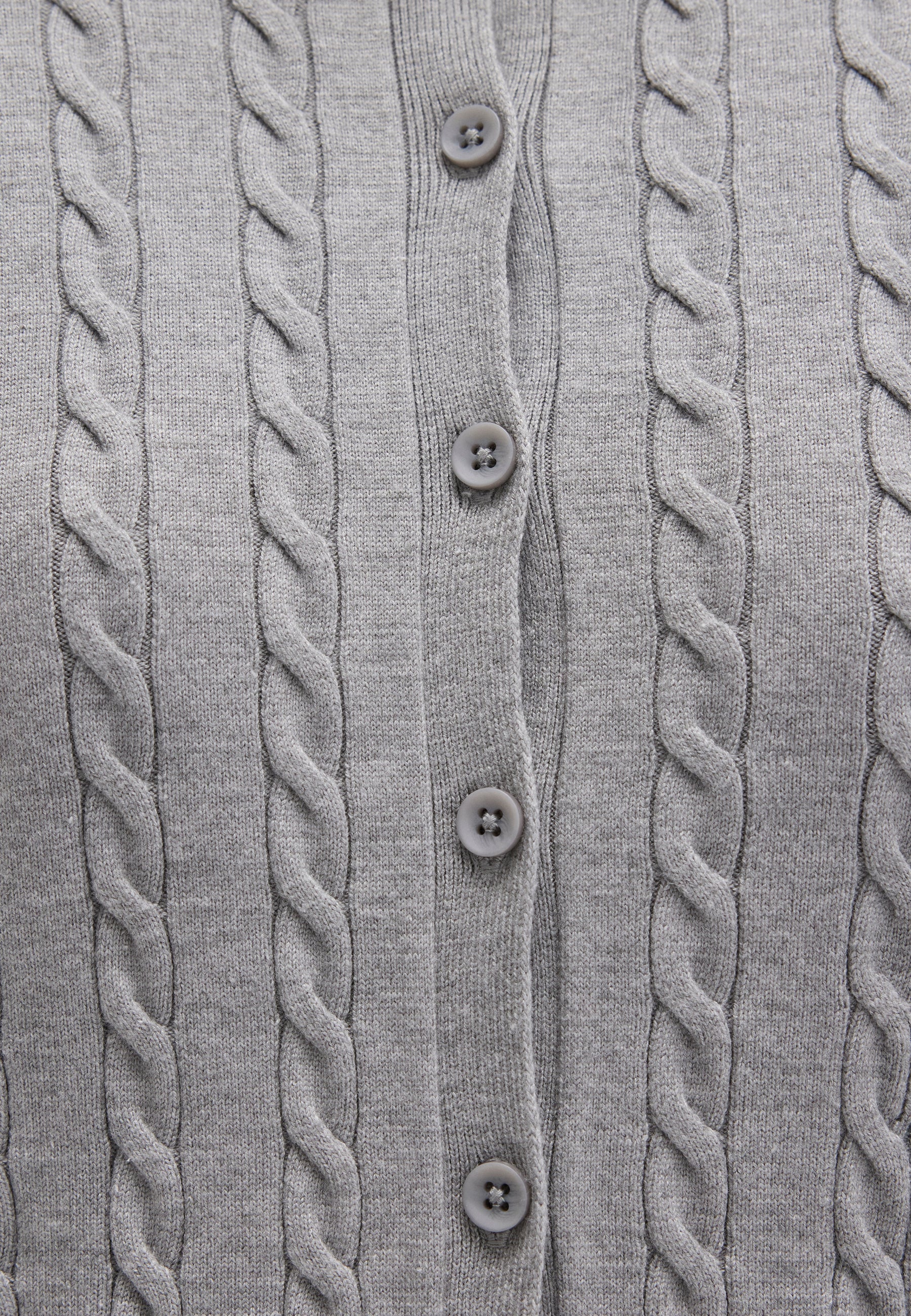 Button Short Cardigan in Mid Grey Melange Strickjacken Mavi