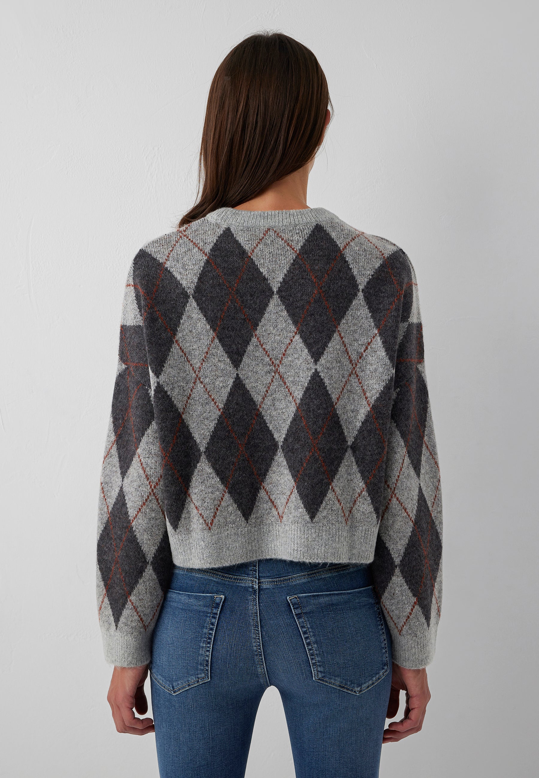 Pullover Crew Neck in Mid Grey Melange