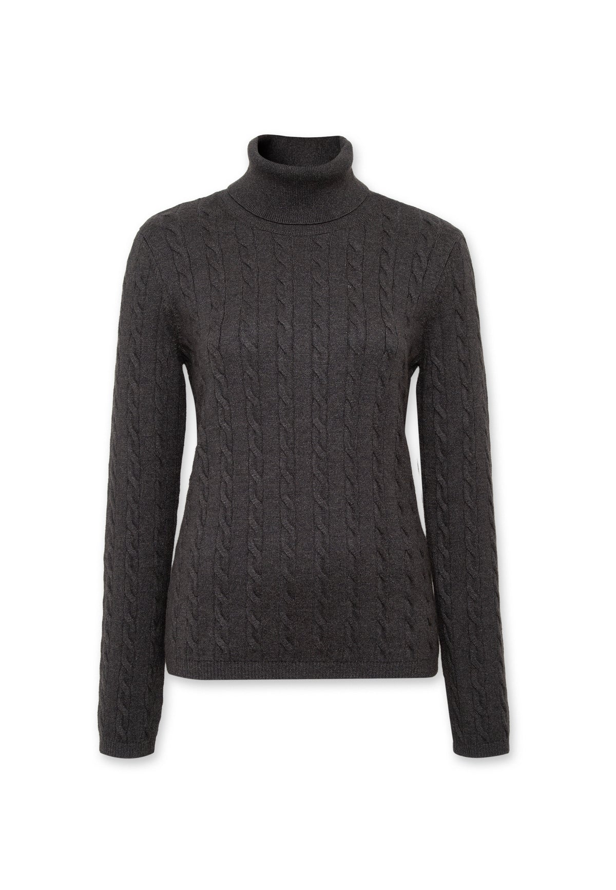 Rollkragenpullover High Neck in Dark Grey Melange Pullover Mavi