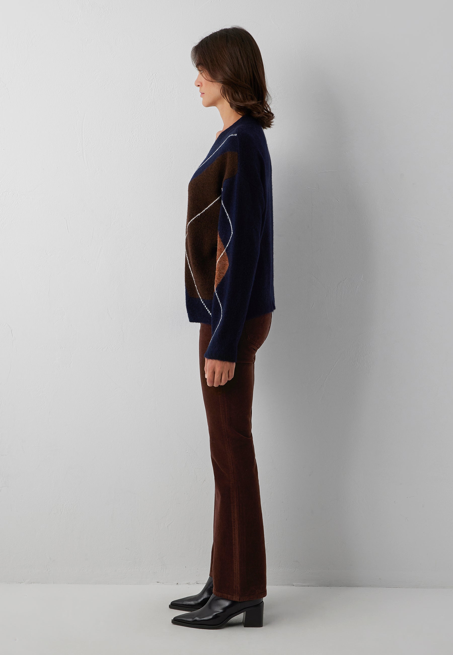 Pullover V-Neck in Maritime Blue