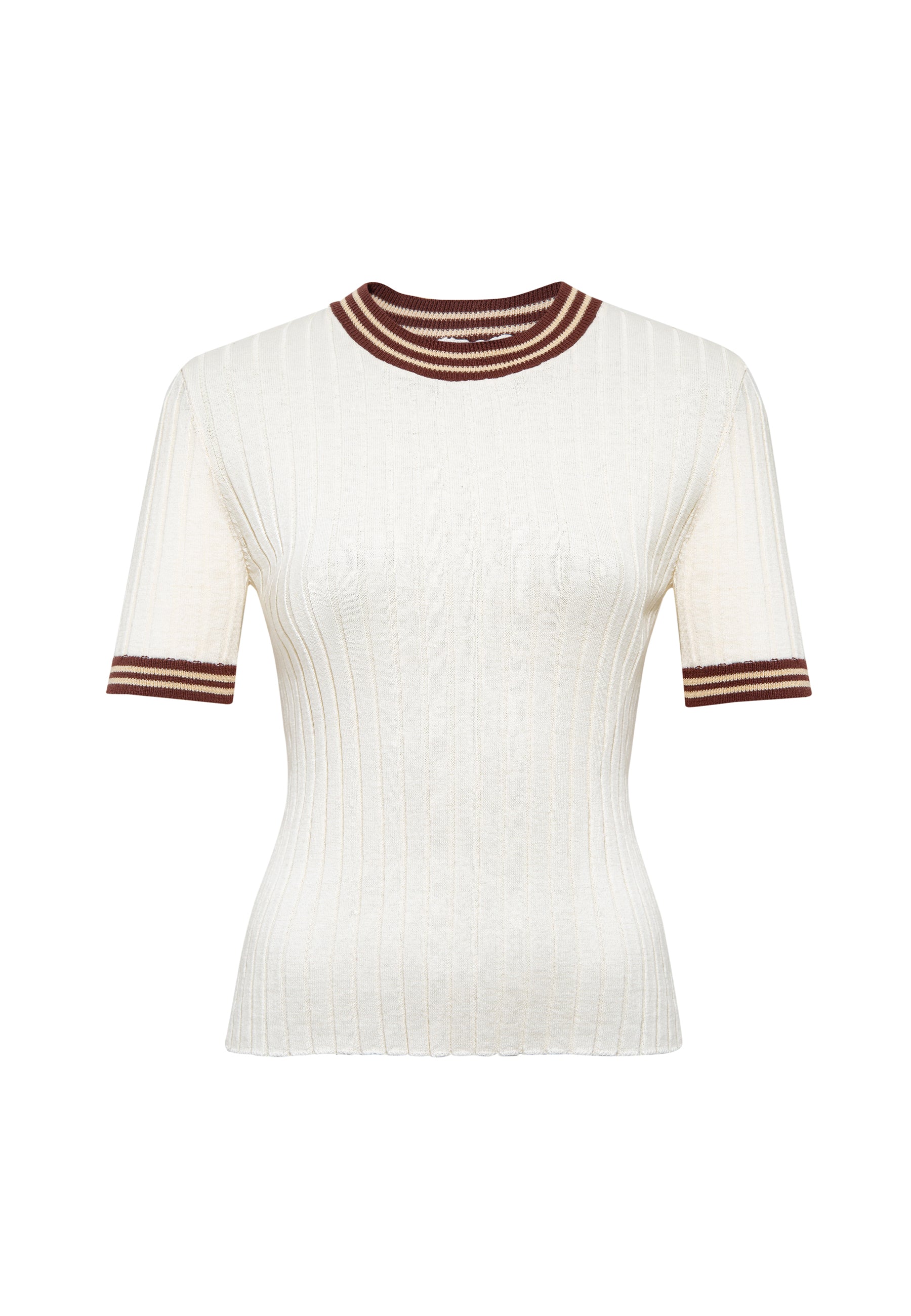 Short Sleeve Tricot in Egret T-Shirts Mavi