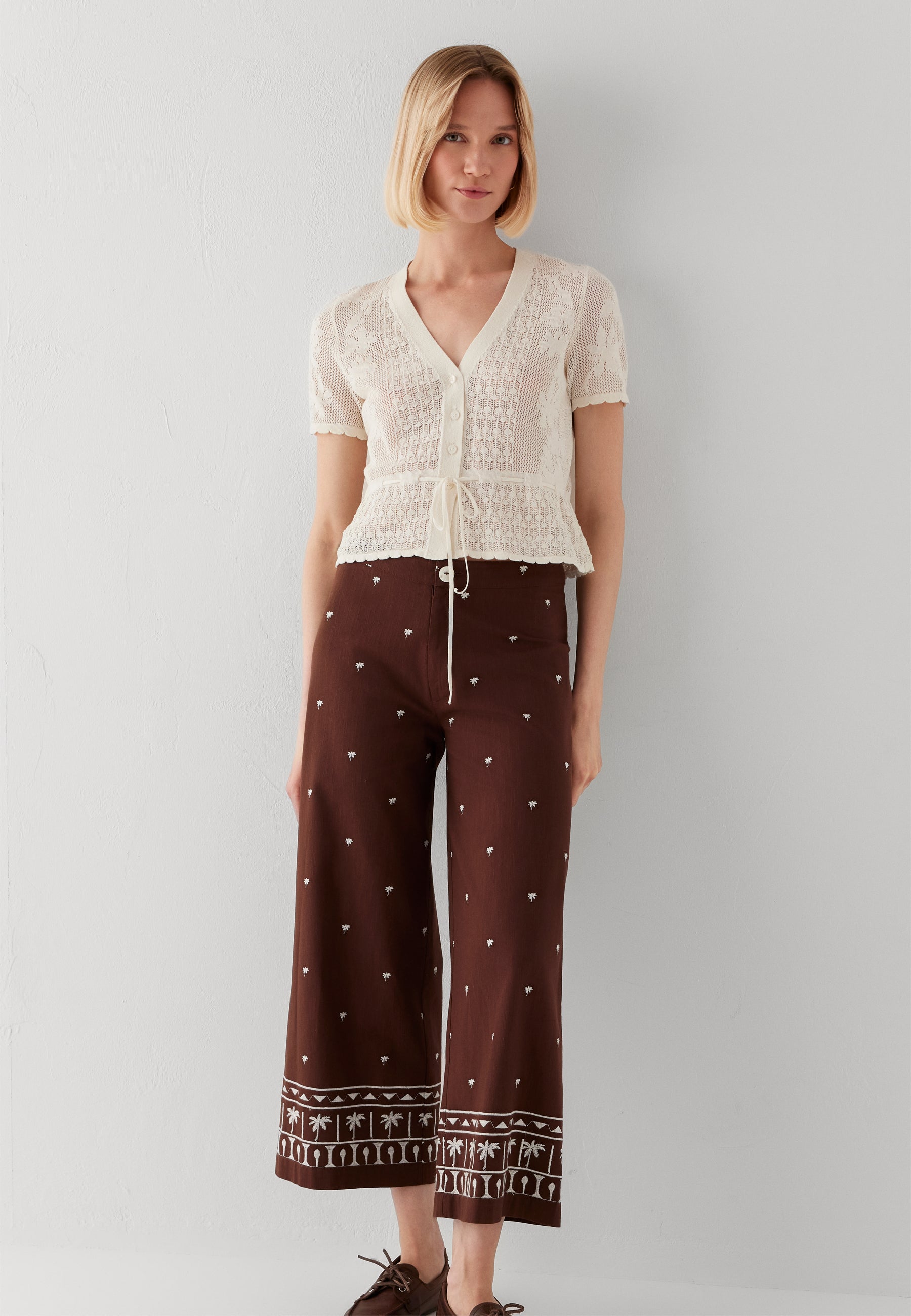 Short Sleeve Cardigan in Antique White Pullover Mavi
