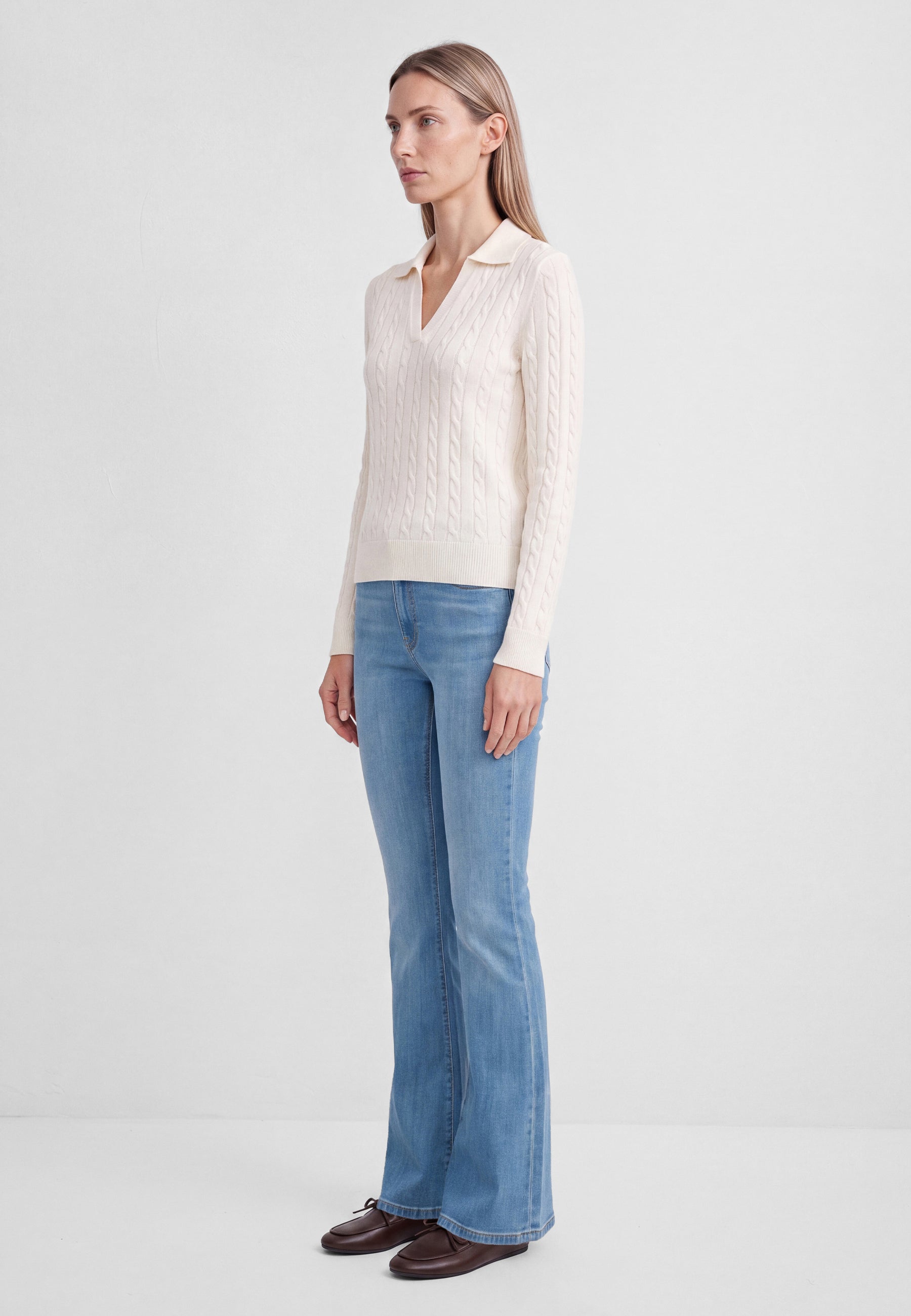 Pullover Polo in Antique White