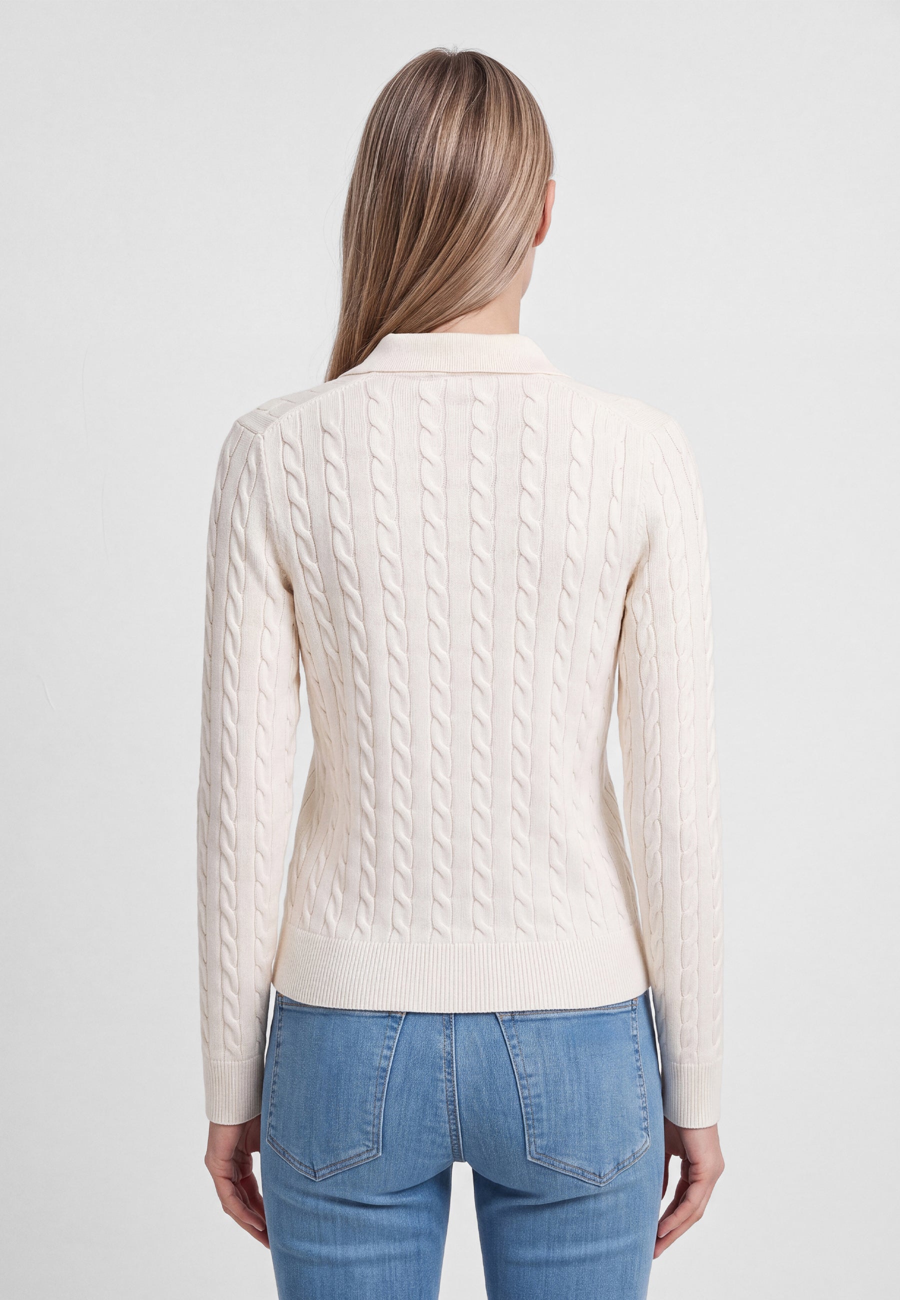 Pullover Polo in Antique White