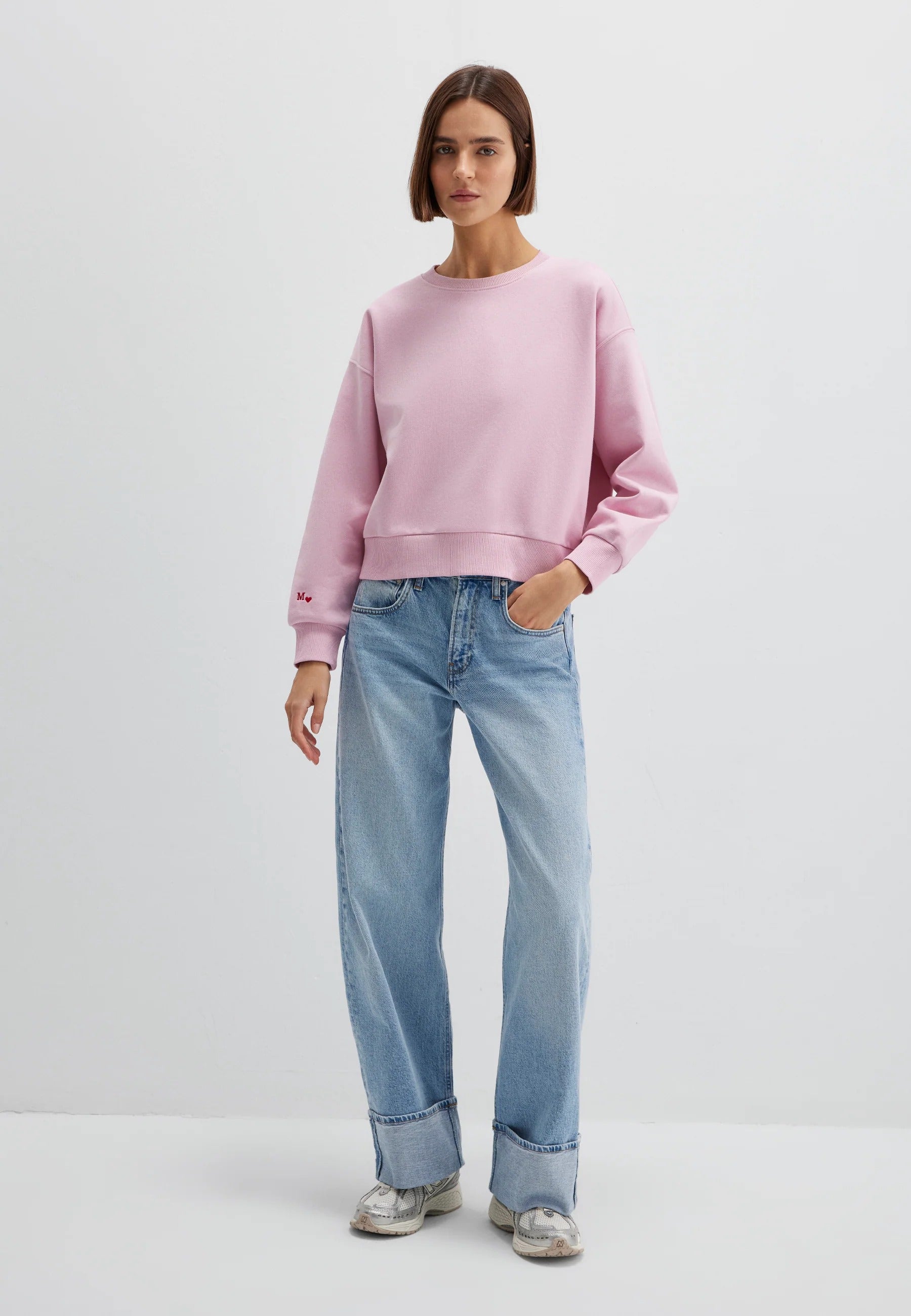 Crew Neck Sweatshirt in Pink Nectar