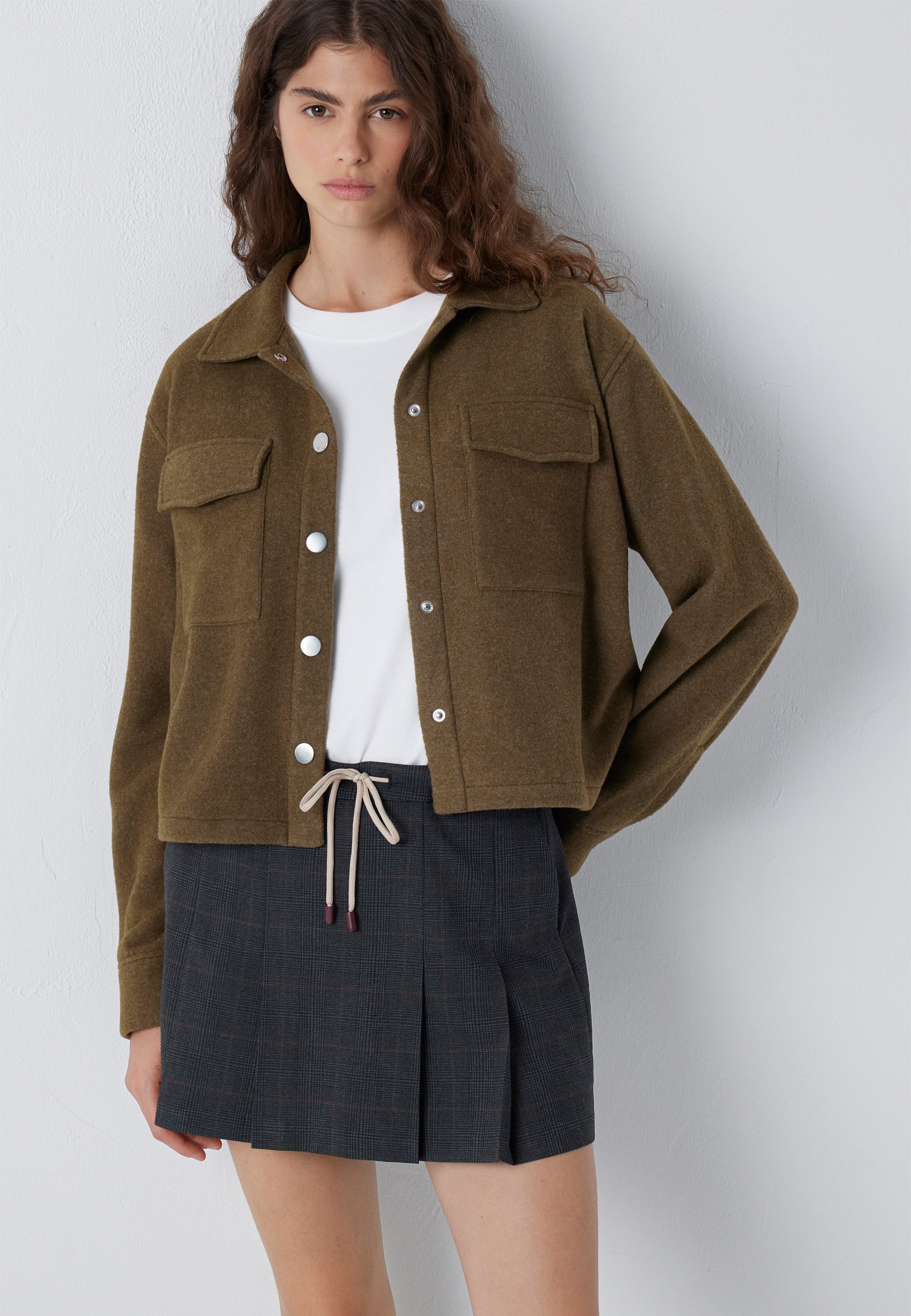 Jacke Button in Dark Olive Jacken Mavi